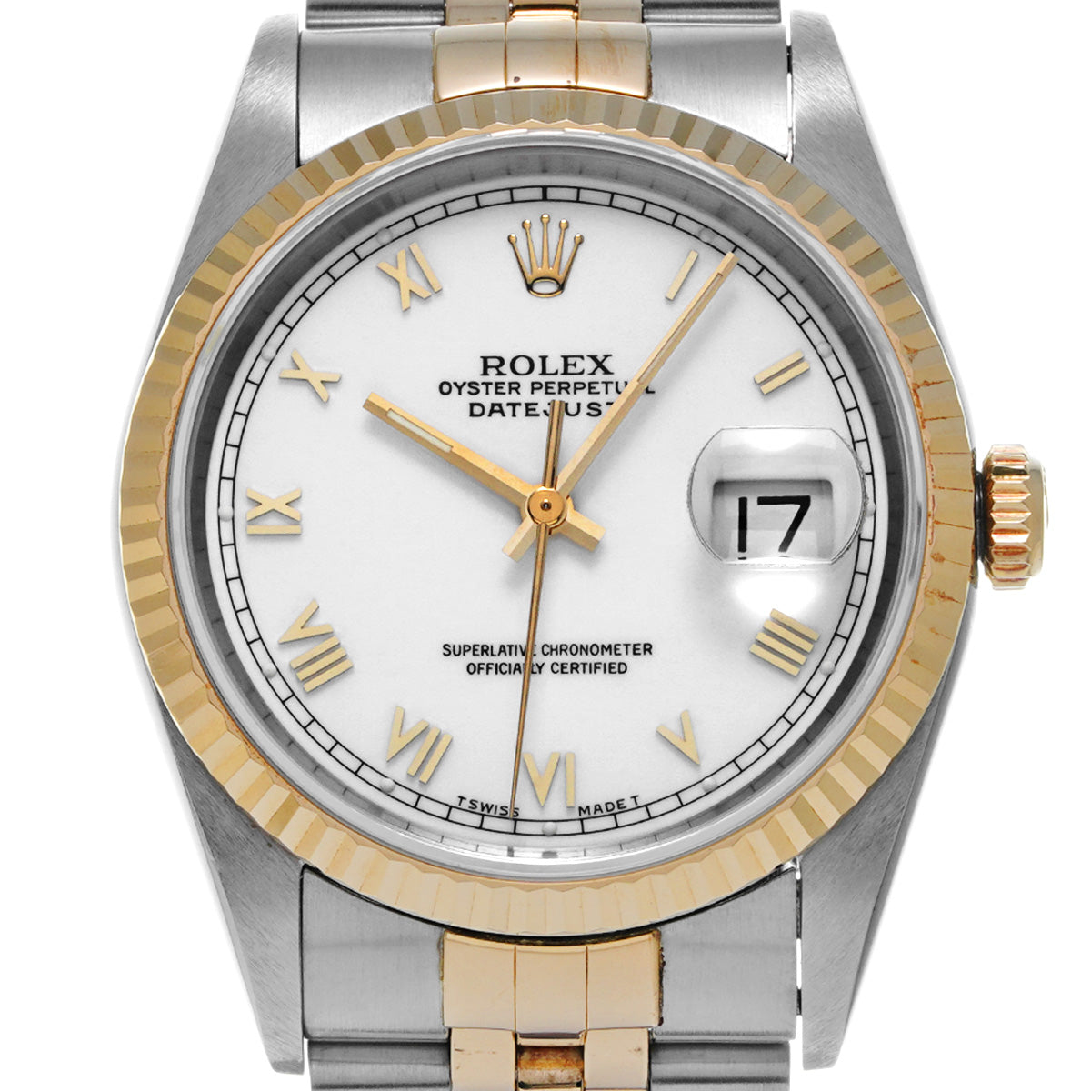 DATE JUST 16233 S (manufactured circa 1993) White ROLEX Men's [Pre-Owned].