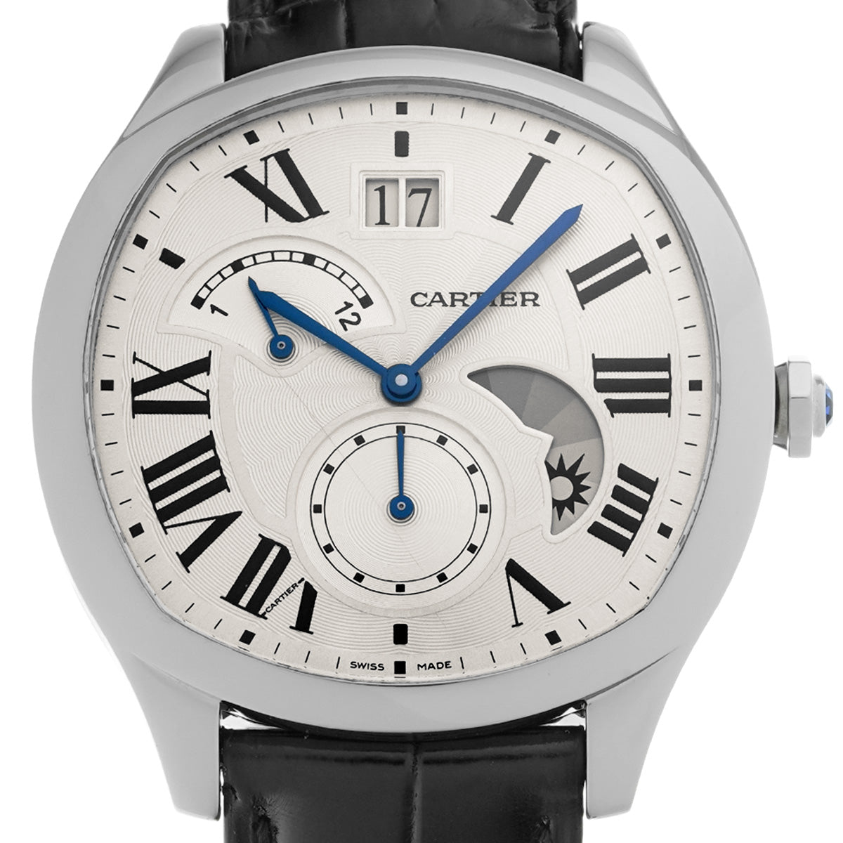 Drive de Cartier large date WSNM0005 Silver CARTIER Men's [Pre-owned].