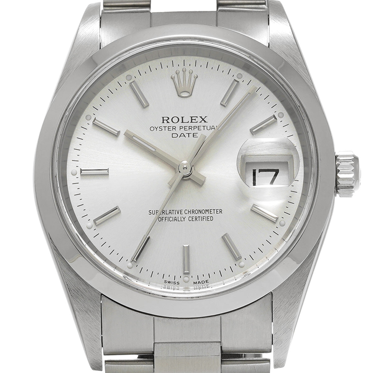 Oyster Perpetual Date 15200 K (made around 2002) Silver ROLEX Men's [Pre-owned].