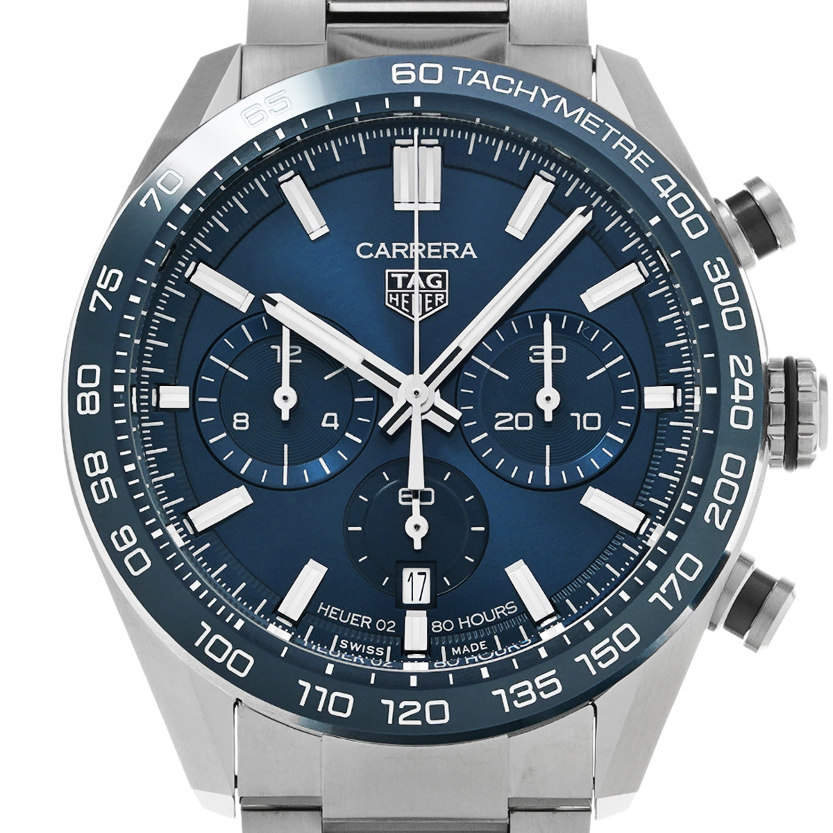 CARRERA Calibre Heuer 02 Chronograph CBN2A1A.BA0643 Blue TAG HEUER Men's [Pre-Owned].