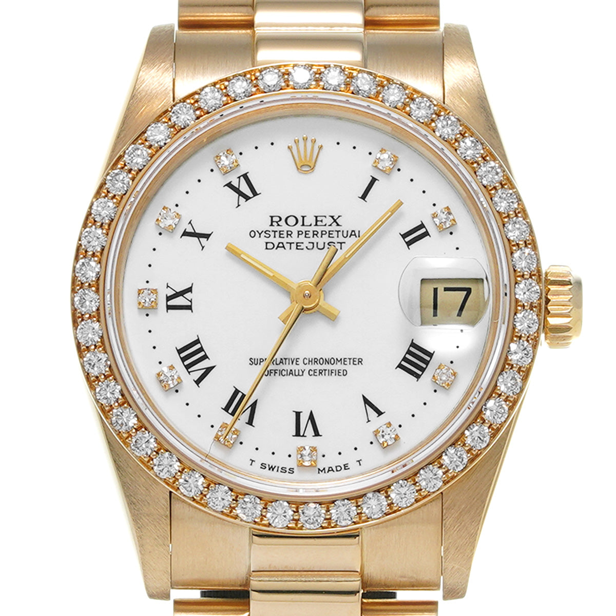 DATE JUST 68288G 94th (manufactured circa 1986) White/Diamond ROLEX Unisex [Pre-Owned].