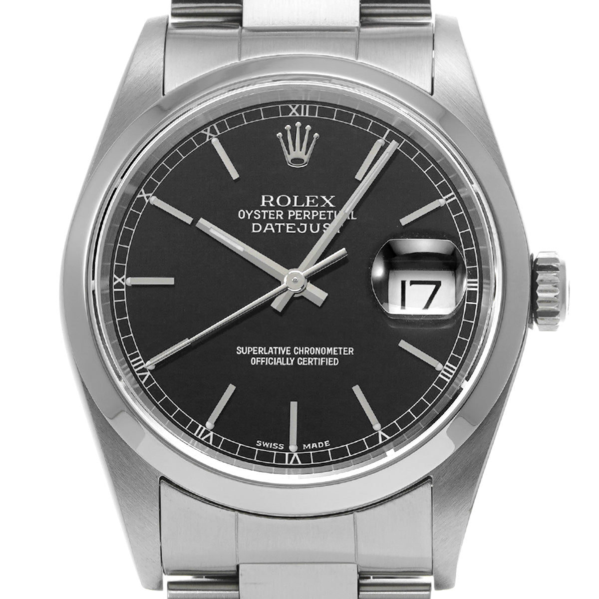 DATE JUST 16200 P (made around 2001) Black ROLEX Men's [Pre-owned].
