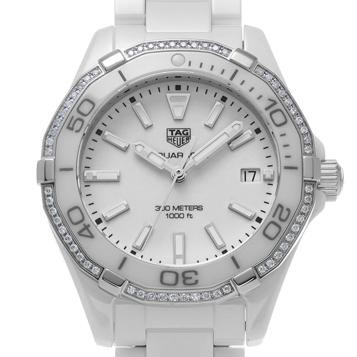 Aquaracer Quartz WAY1396.BH0717 White TAG HEUER Men's [Pre-Owned].