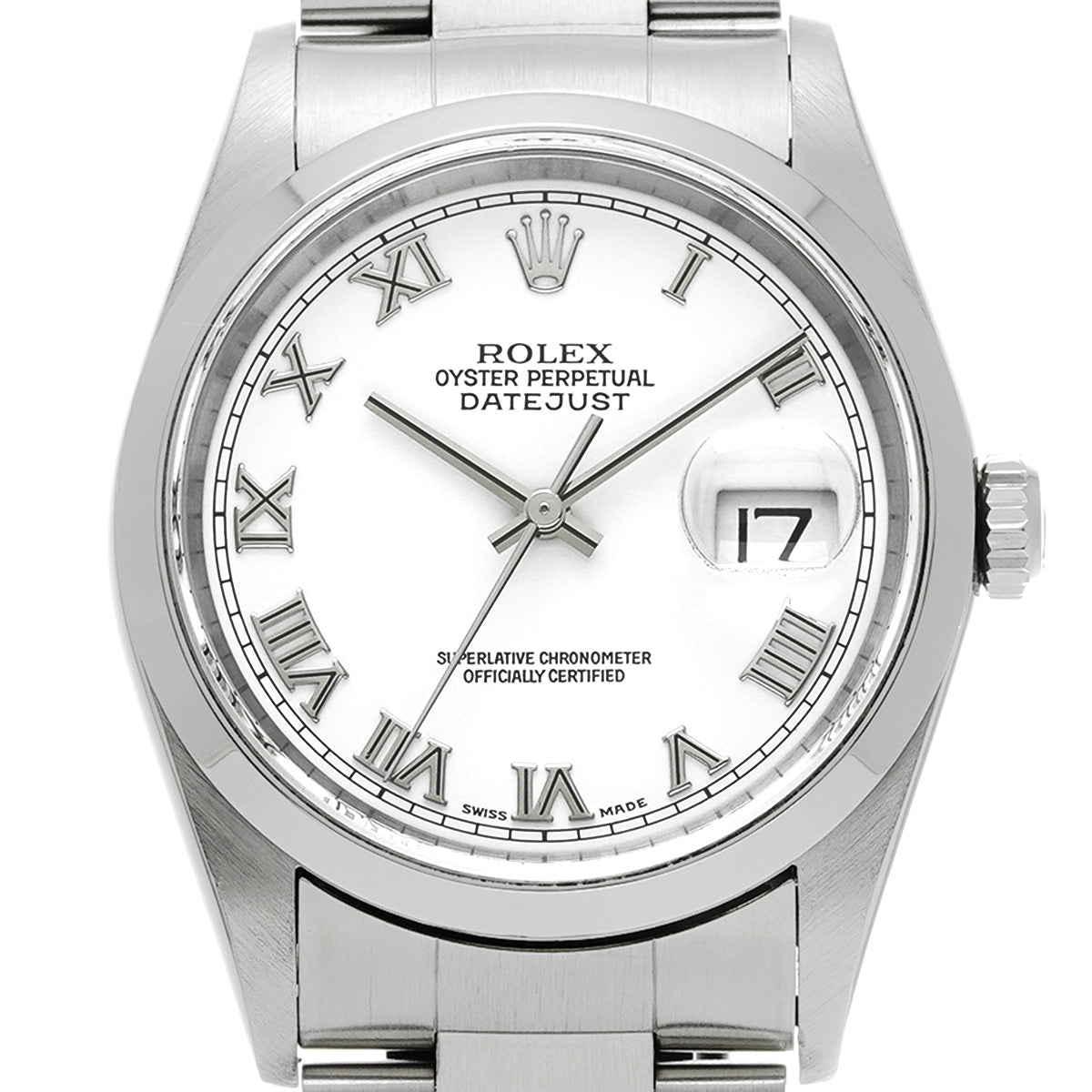 DATE JUST 16200 Y (manufactured circa 2003) White ROLEX Men's [Pre-Owned].