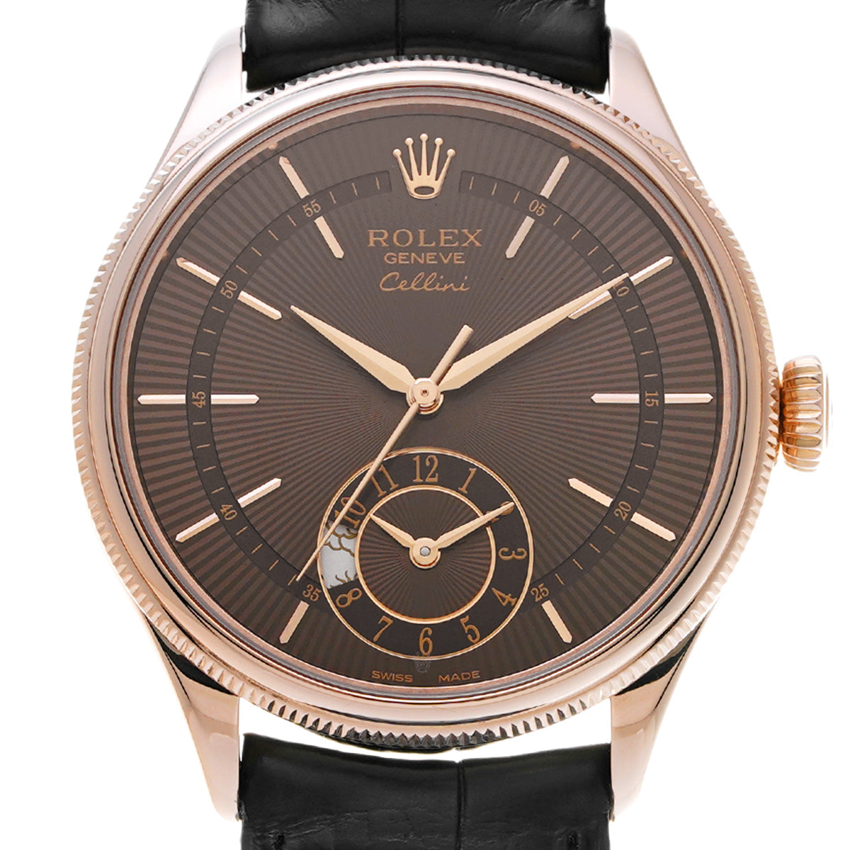 Cellini Dual Time 50525 Random Serial Chocolate Brown ROLEX Men's [Pre-Owned].