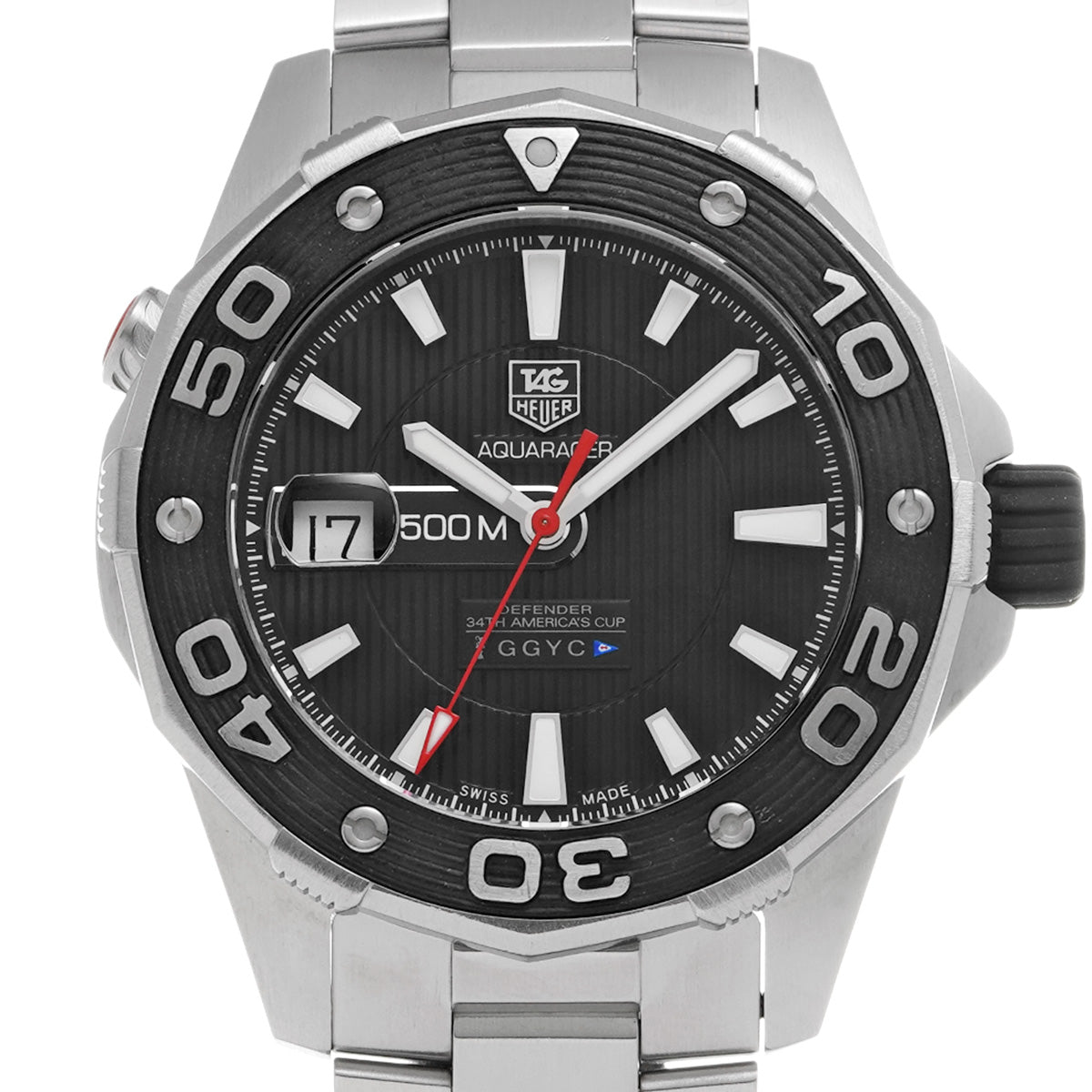 Aquaracer Calibre 5 America's Cup WAJ2119.BA0870 Black TAG HEUER Men's [Pre-Owned]