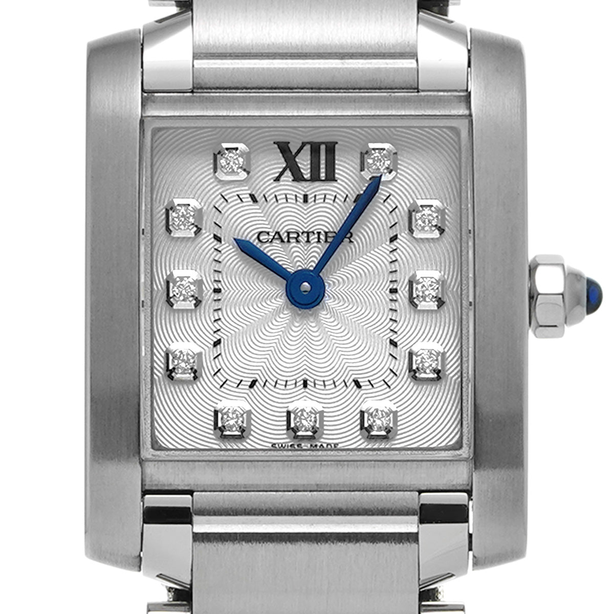 Tank Francaise SM WE110006 Silver / Diamonds CARTIER Ladies [Pre-owned]