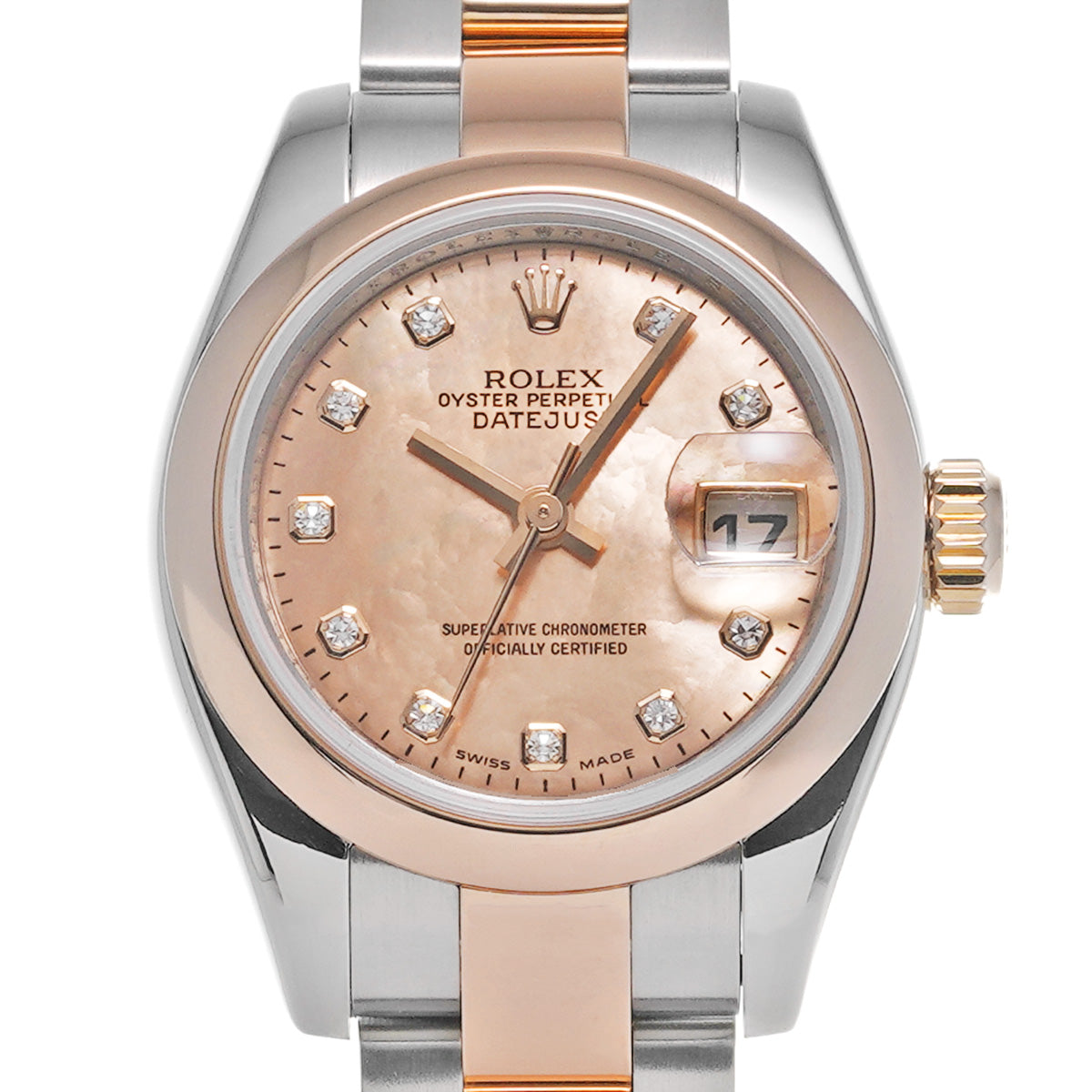 Lady Datejust 179161NG D (manufactured circa 2006) pink gold dust/diamond ROLEX Ladies [Pre-Owned].