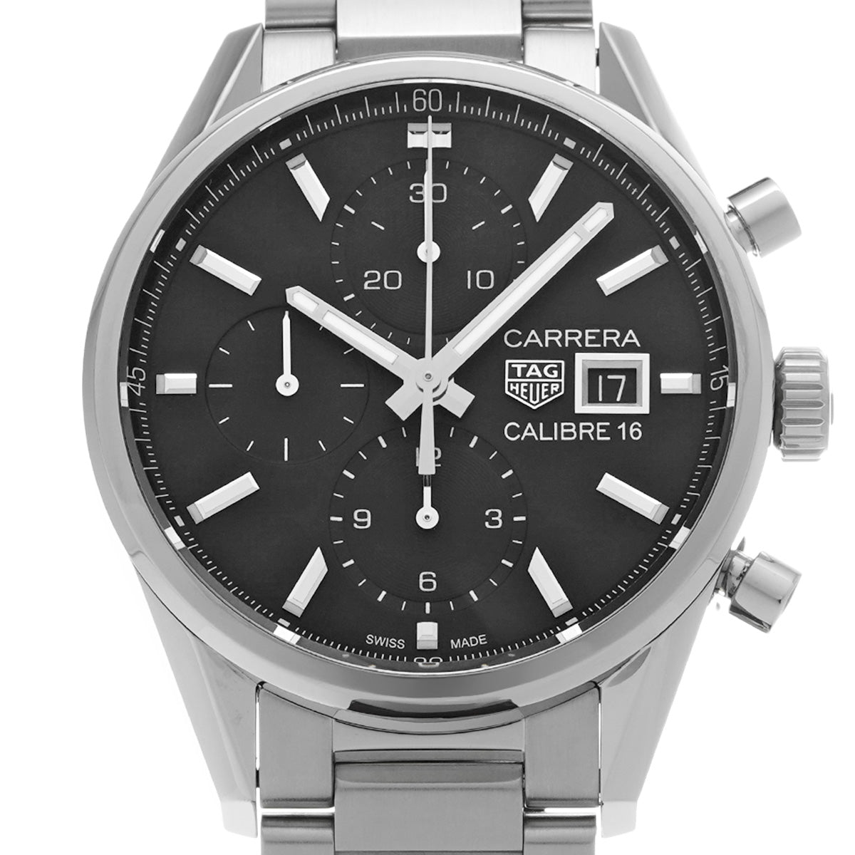 CARRERA Calibre 16 Chronograph CBK2110.BA0715 Black TAG HEUER Men's [Pre-Owned].