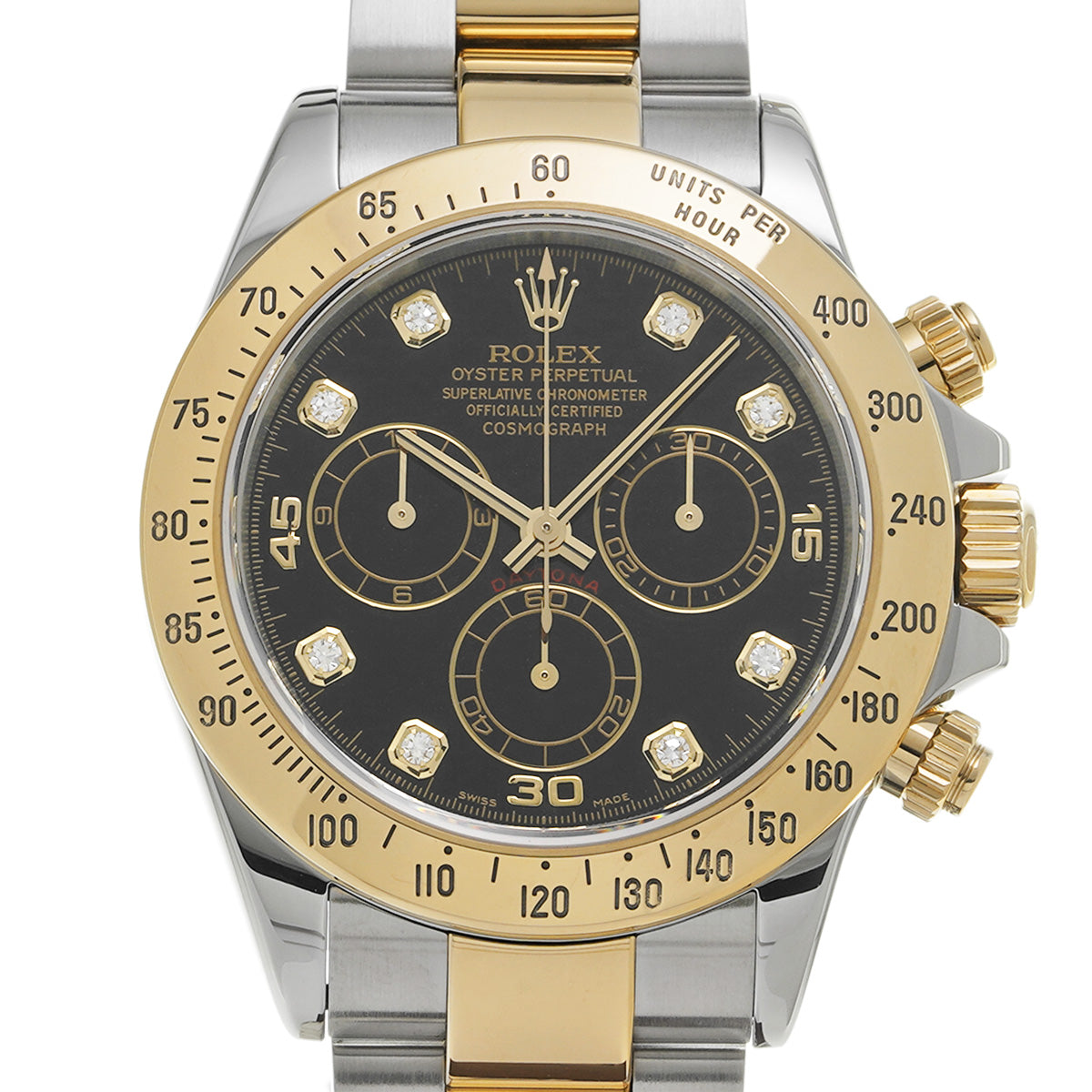 Cosmograph Daytona 116523G Y No. (manufactured around 2002) Black/Diamond ROLEX Men's [Pre-Owned].
