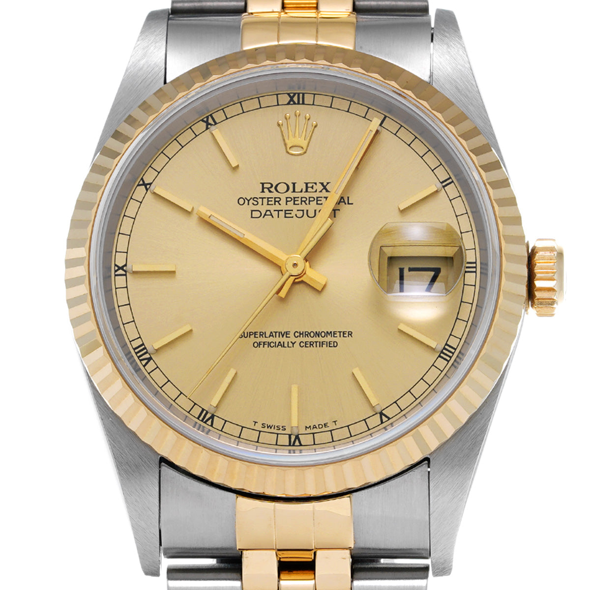 Datejust 16233 T (manufactured circa 1996) Champagne ROLEX Men's [Pre-Owned].