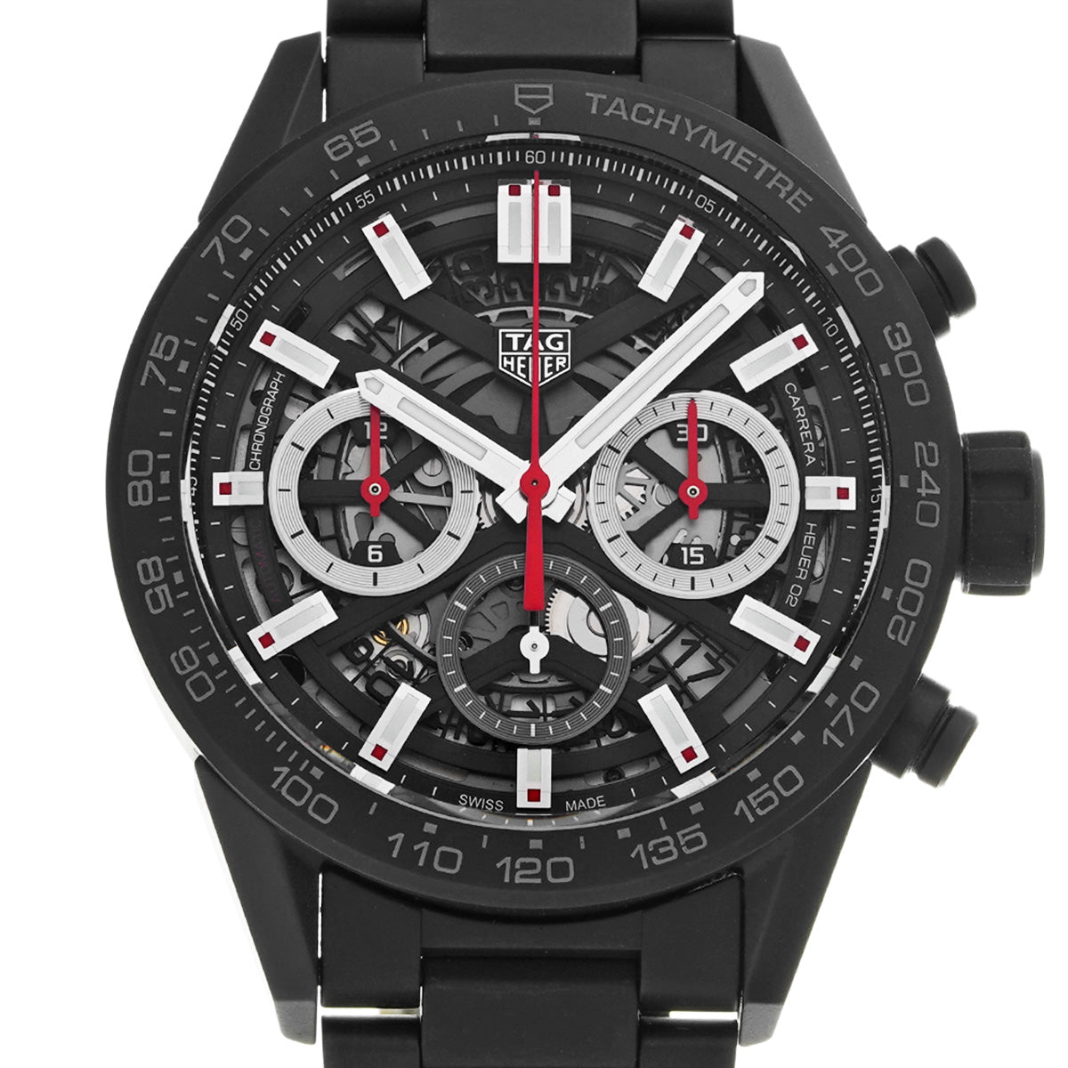 CARRERA CALIBRE HEUER 02 Chronograph CBG2090.BH0661 Black TAG HEUER Men's [Pre-Owned].