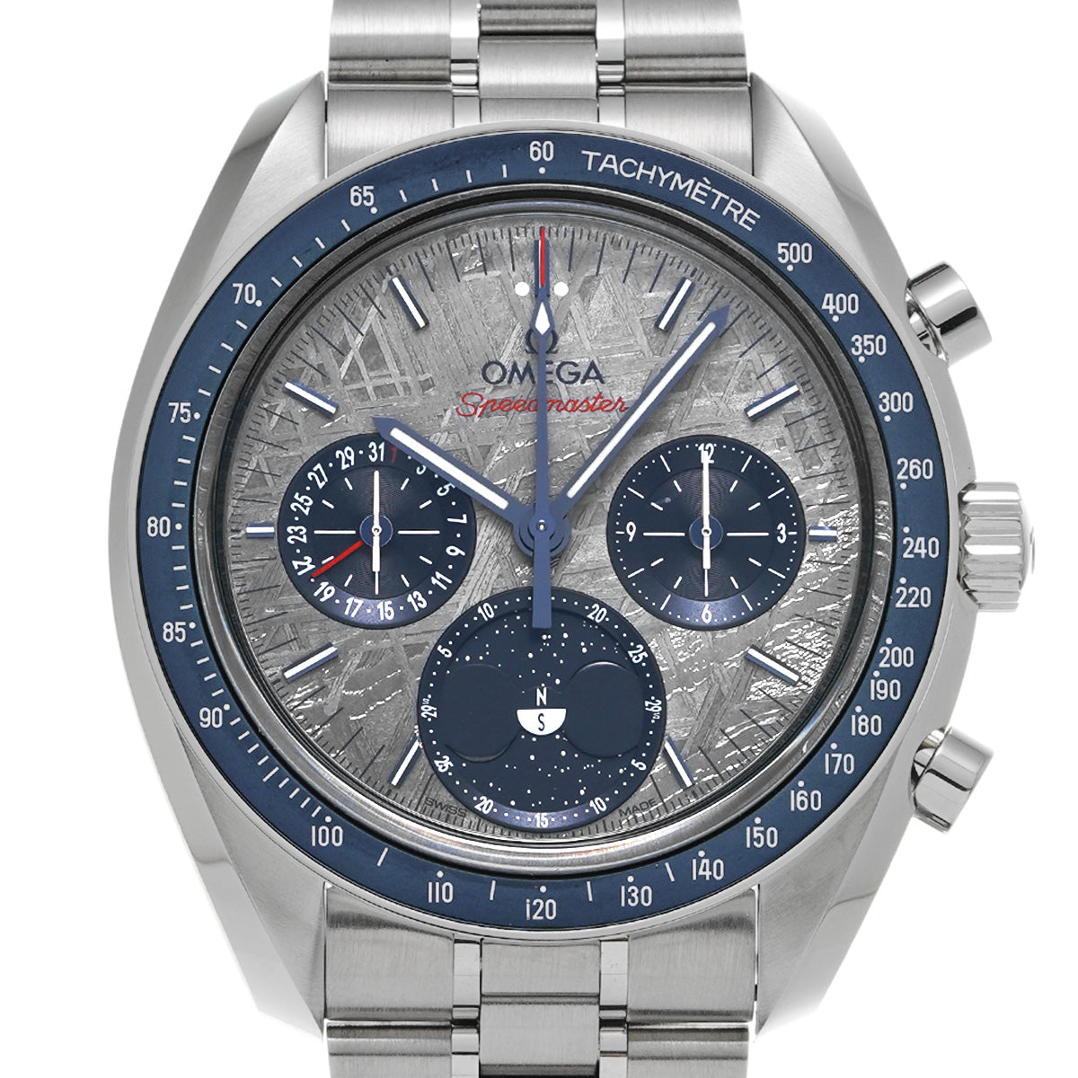 Speedmaster Moonphase Meteorite Co-Axial Master Chronometer 304.30.43.52.06.001 Meteorite/Blue OMEGA Mens [Pre-Owned]