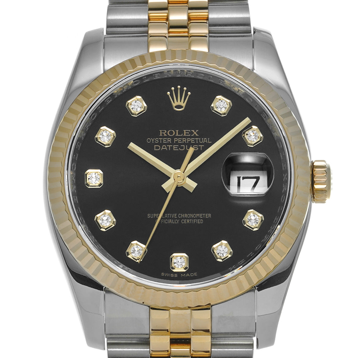 DATE JUST 116233G M (manufactured circa 2007) Black/Diamond ROLEX Men's [Pre-Owned].