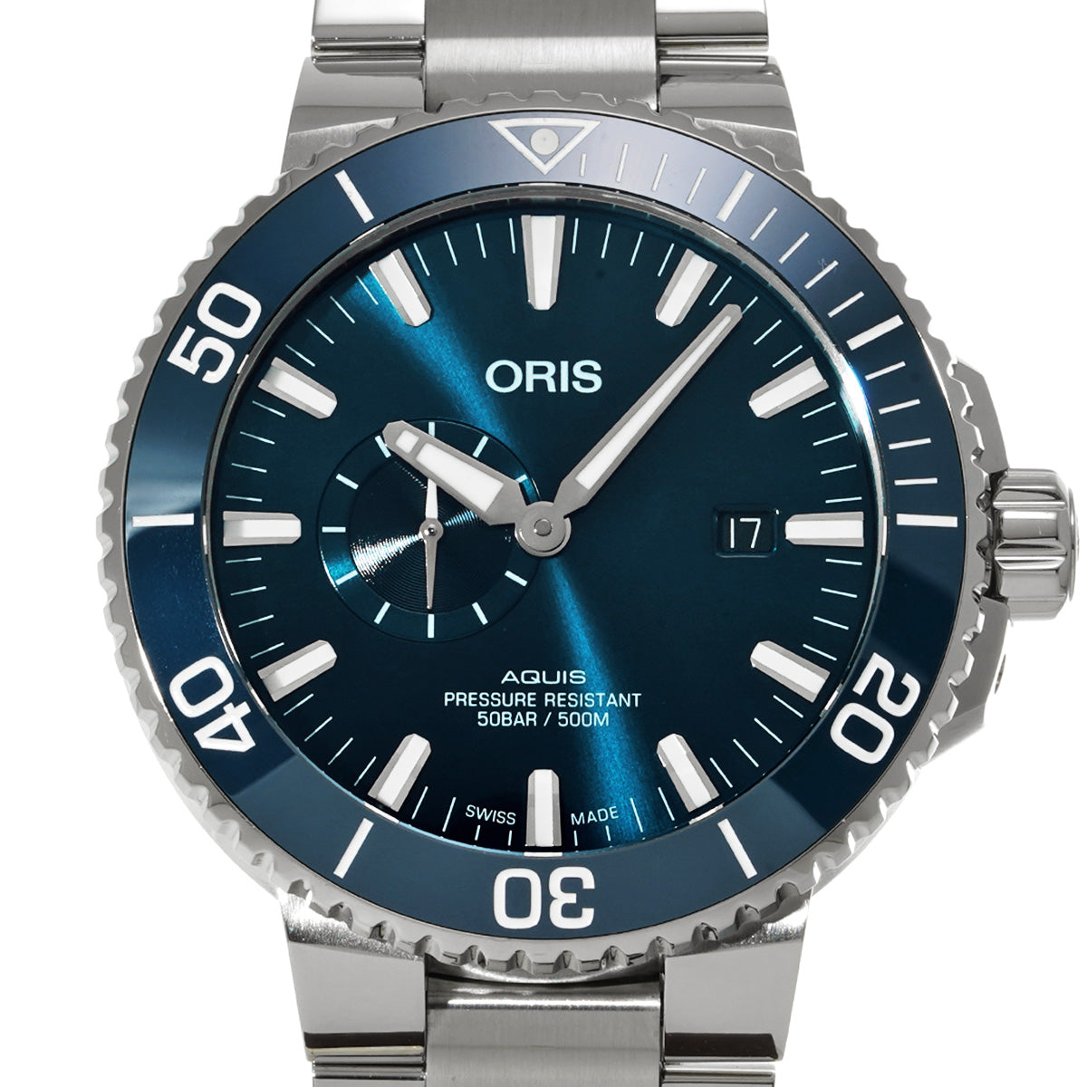 01 743 7733 4155-07 8 24 05PEB Aquis Small Seconds Date Blue ORIS Men's [pre-owned].