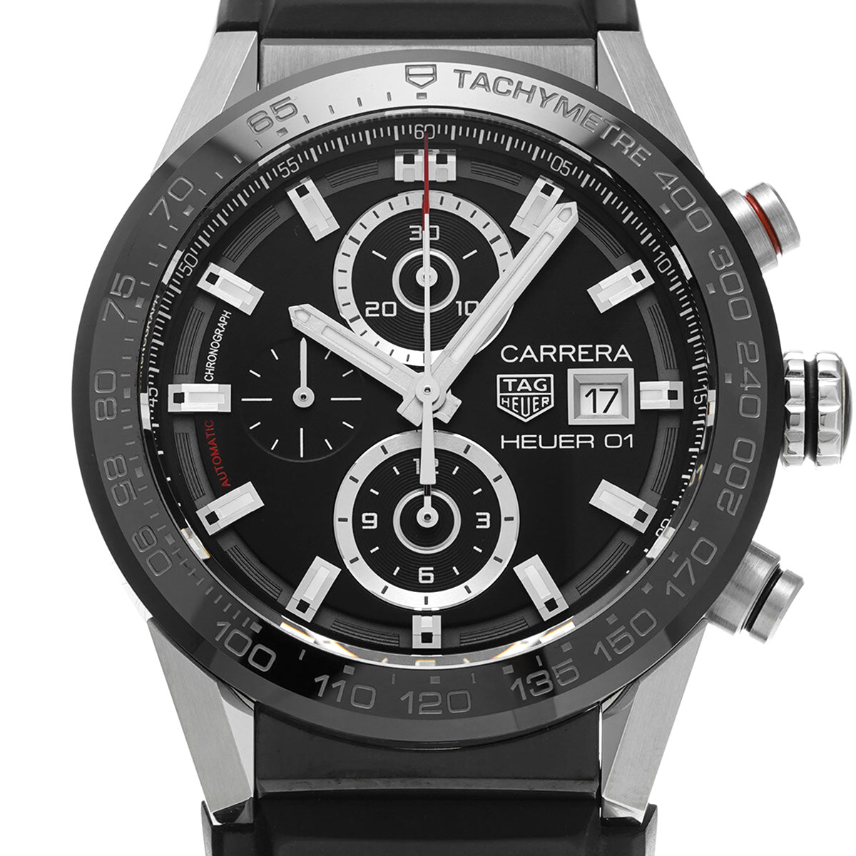 CARRERA CALIBRE HEUER 01 Chronograph CAR201Z.FT6046 Black TAG HEUER Men's [Pre-Owned].