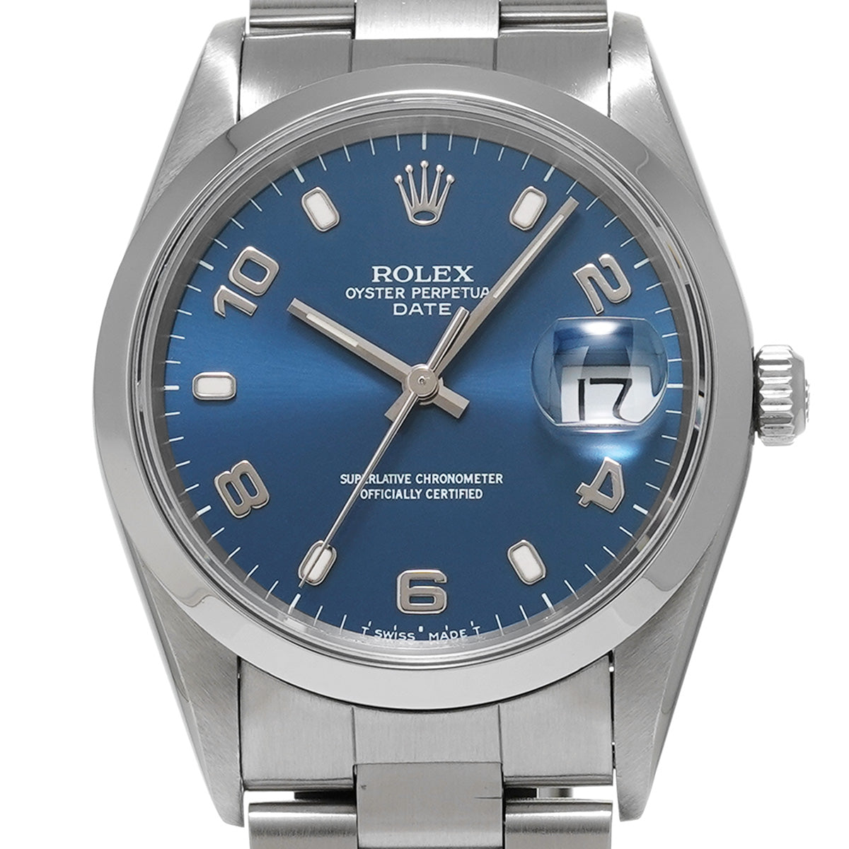 Oyster Perpetual Date 15200 U (manufactured circa 1998) Blue ROLEX Men's [Pre-Owned].