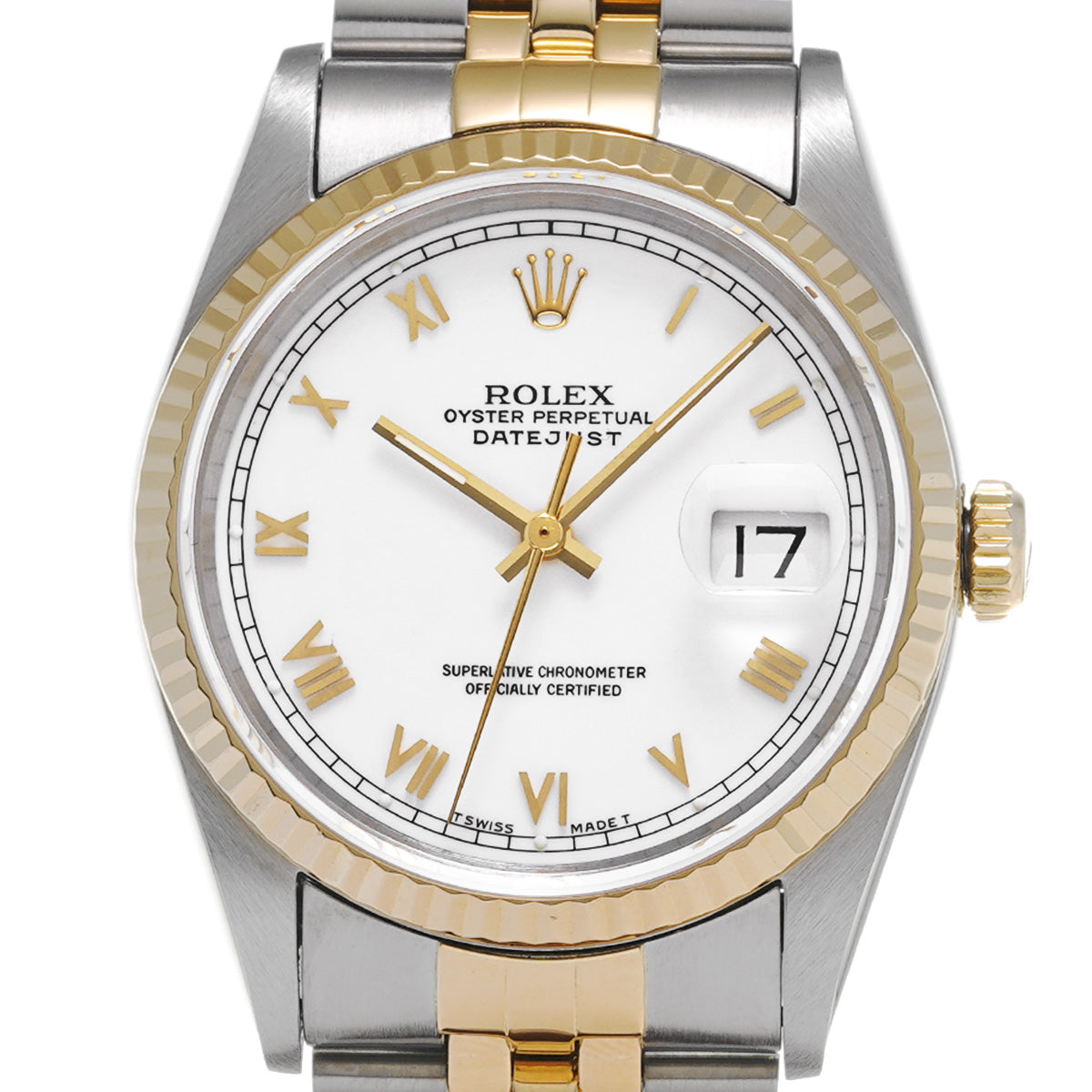 DATE JUST 16233 S (manufactured circa 1993) White ROLEX Men's [Pre-Owned].