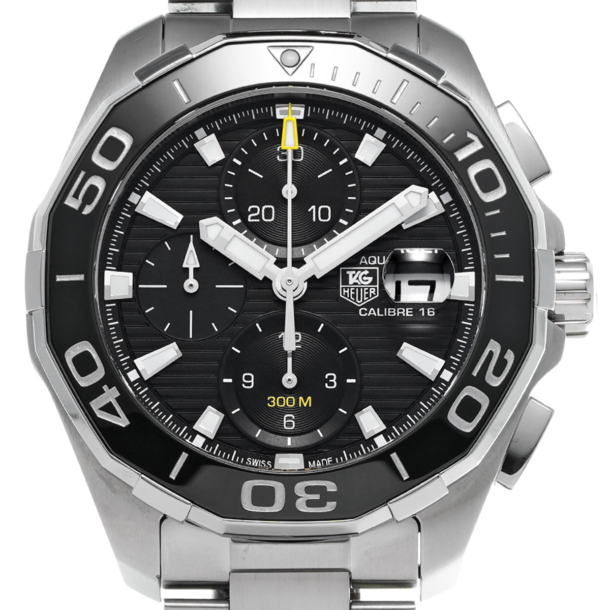 Aquaracer Calibre 16 Chronograph CAY211A.BA0927 Black TAG HEUER Men's [Pre-Owned]