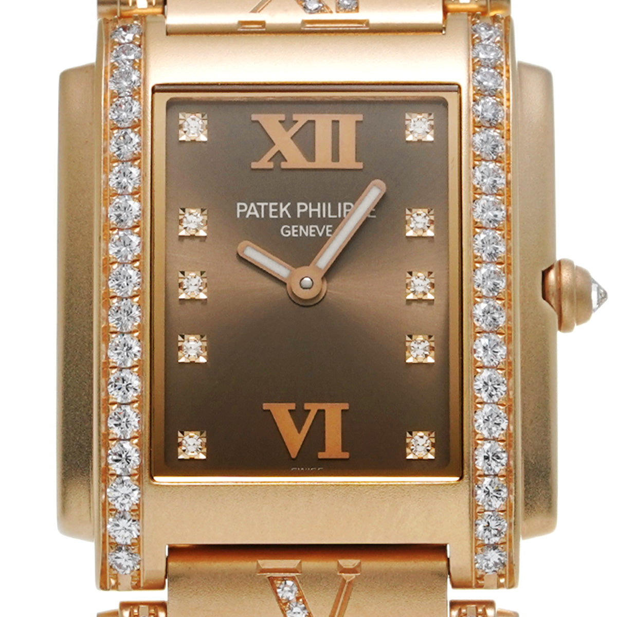 Twenty-4 4910/40R-010 Brown/Diamond PATEK PHILIPPE Ladies [Pre-Owned].