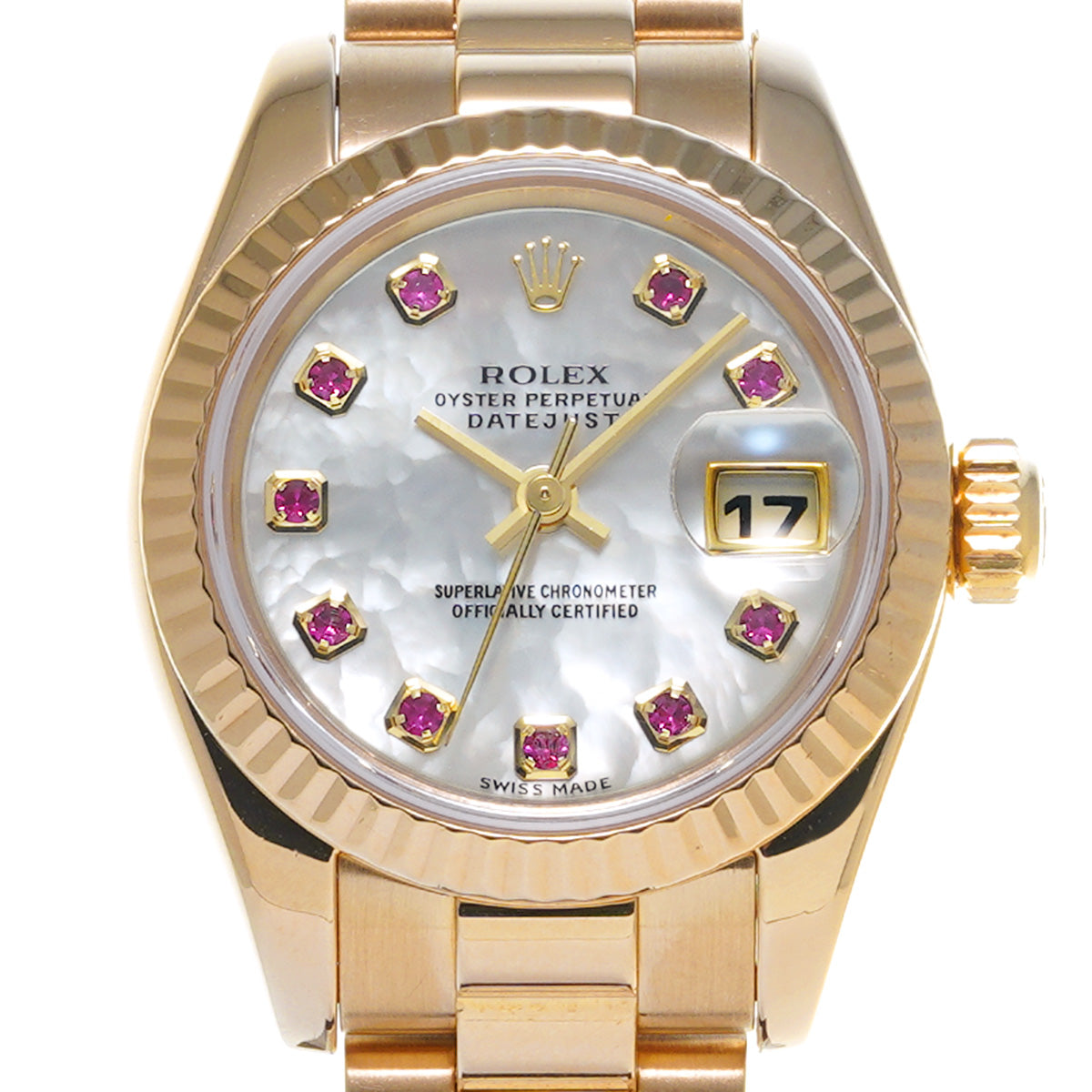 Lady Datejust 26 179178NGR White MOP/Ruby ROLEX Ladies [Pre-owned].