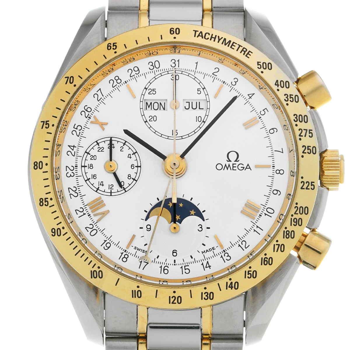 Speedmaster Triple Calendar Moonphase 3331.20 White OMEGA Men's [Pre-Owned].
