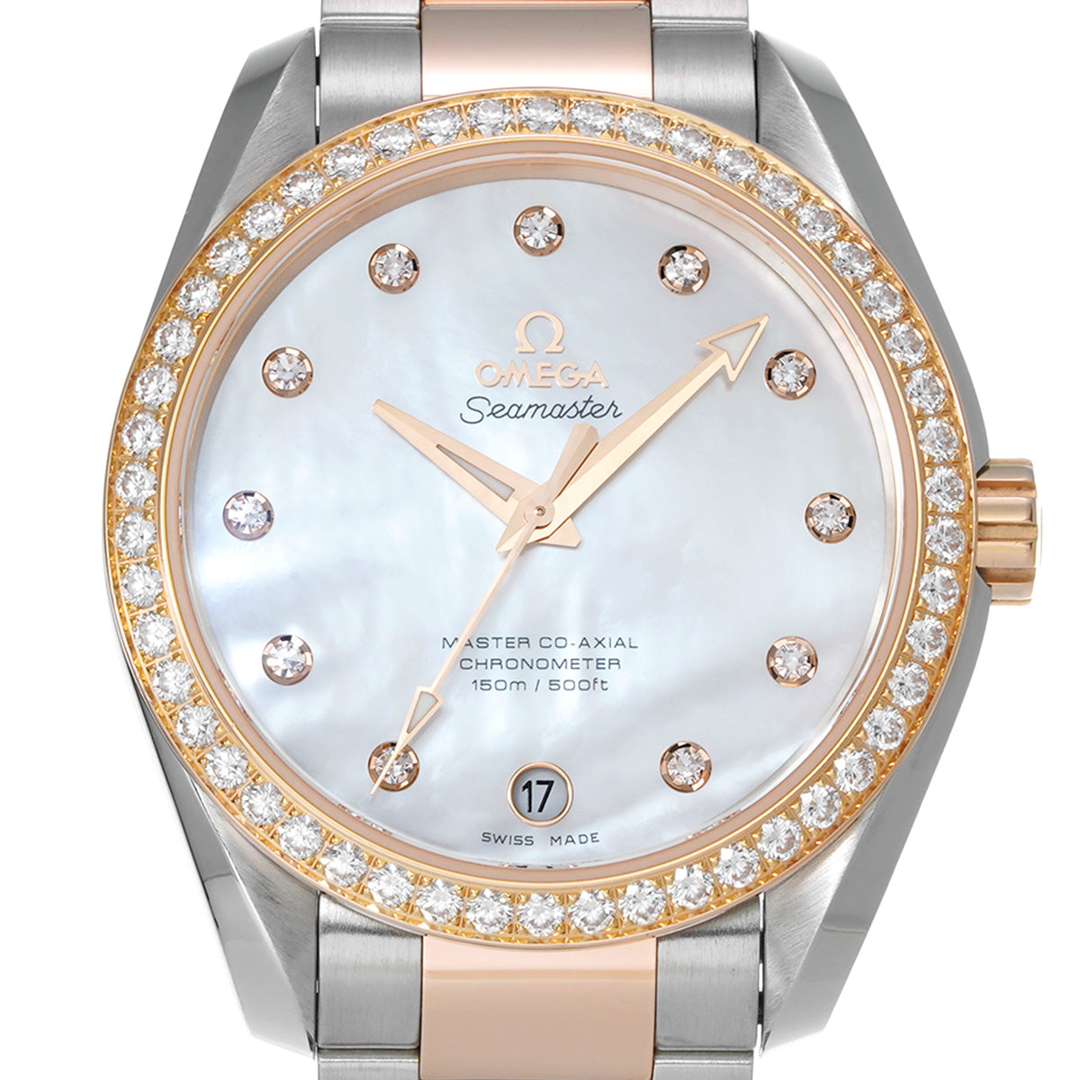 Seamaster Aqua Terra Master Co-Axial 231.25.39.21.55.001 White MOP/Diamond OMEGA Ladies [Pre-Owned]
