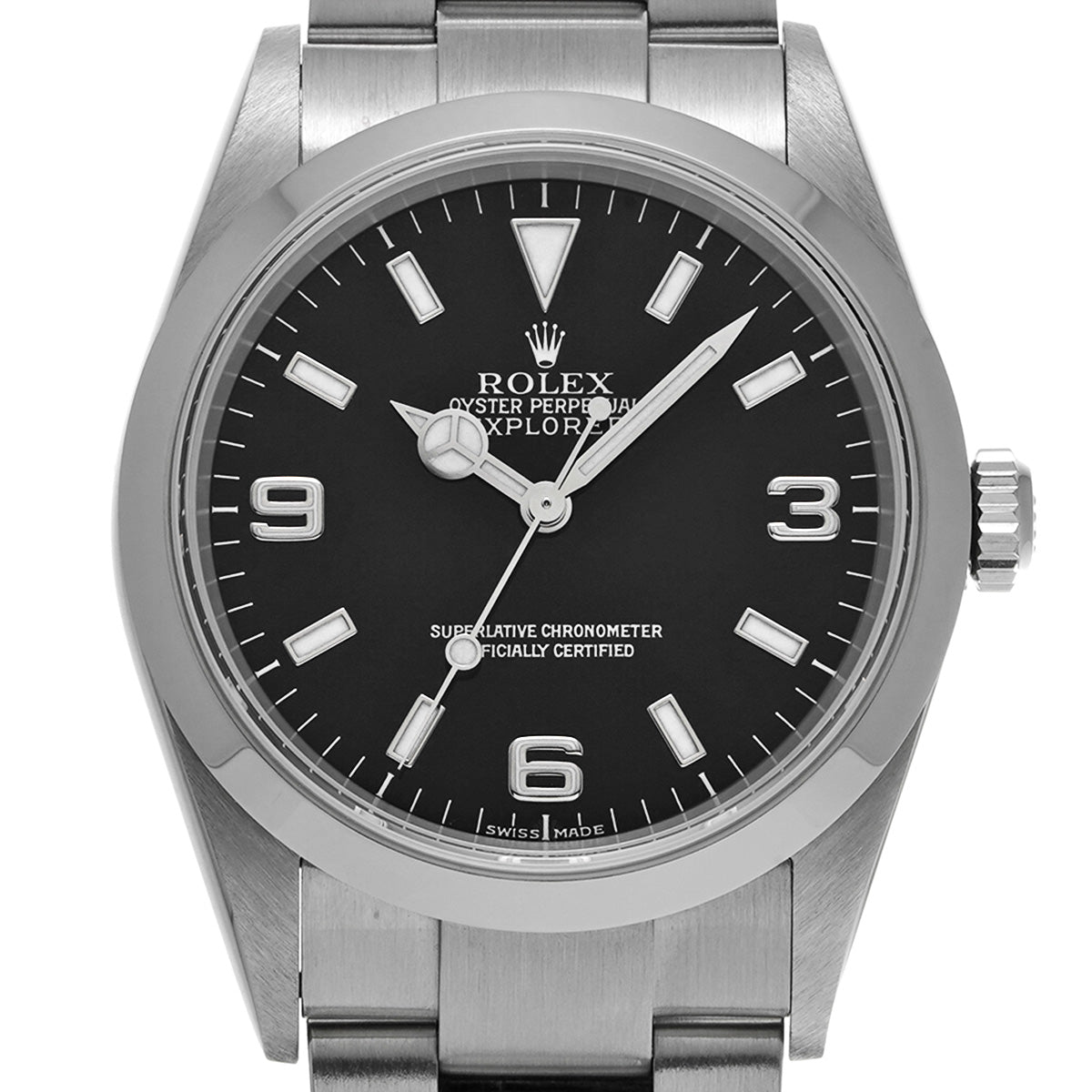 Explorer 114270 P (manufactured circa 2001) Black ROLEX Men's [Pre-Owned].