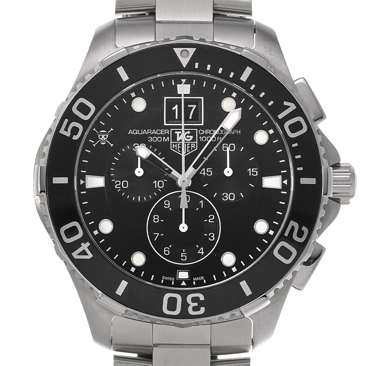 Aquaracer Quartz Chronograph One Piece CAN1012.BA0821 Black TAG HEUER Men's [Pre-Owned].