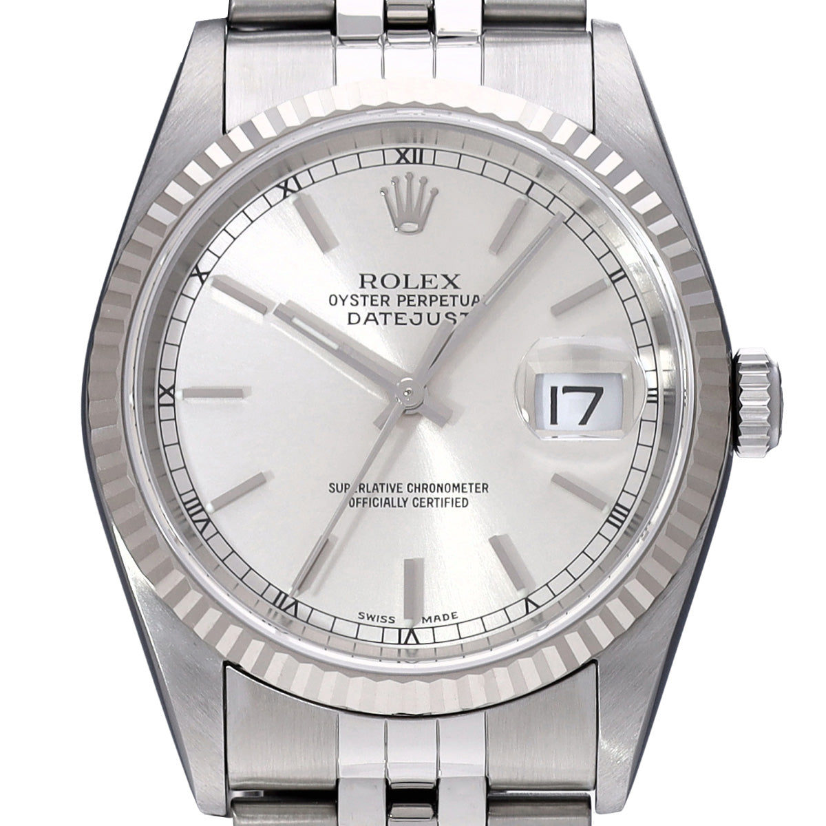 DATE JUST 16234 P (manufactured circa 2001) Silver ROLEX Men's [Pre-Owned].