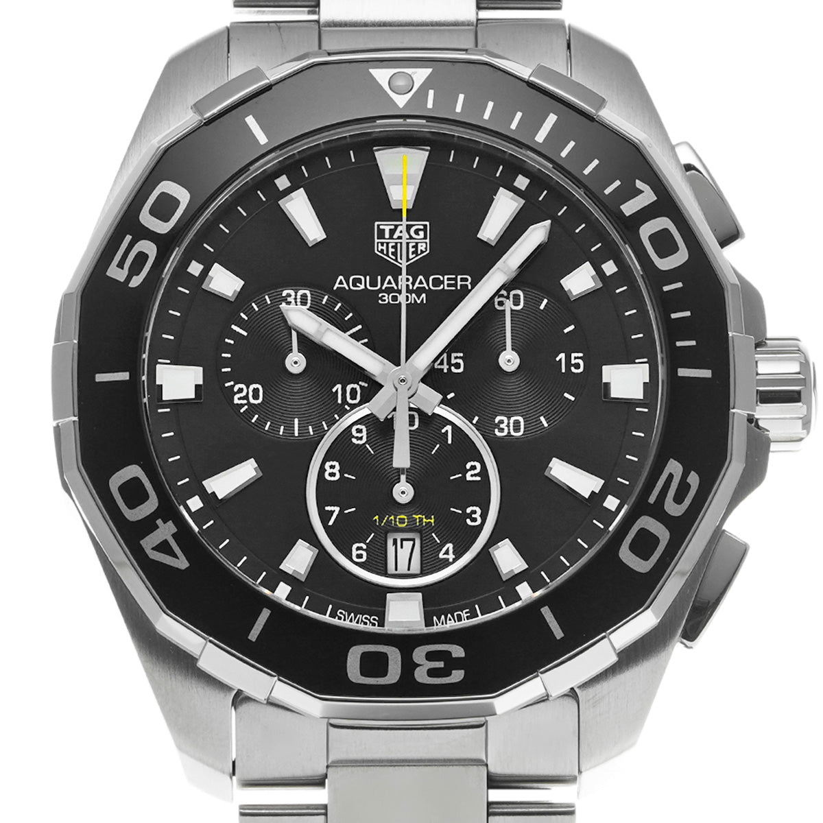 Aquaracer Quartz Chronograph CAY111A.BA0927 Black TAG HEUER Men's [Pre-Owned].