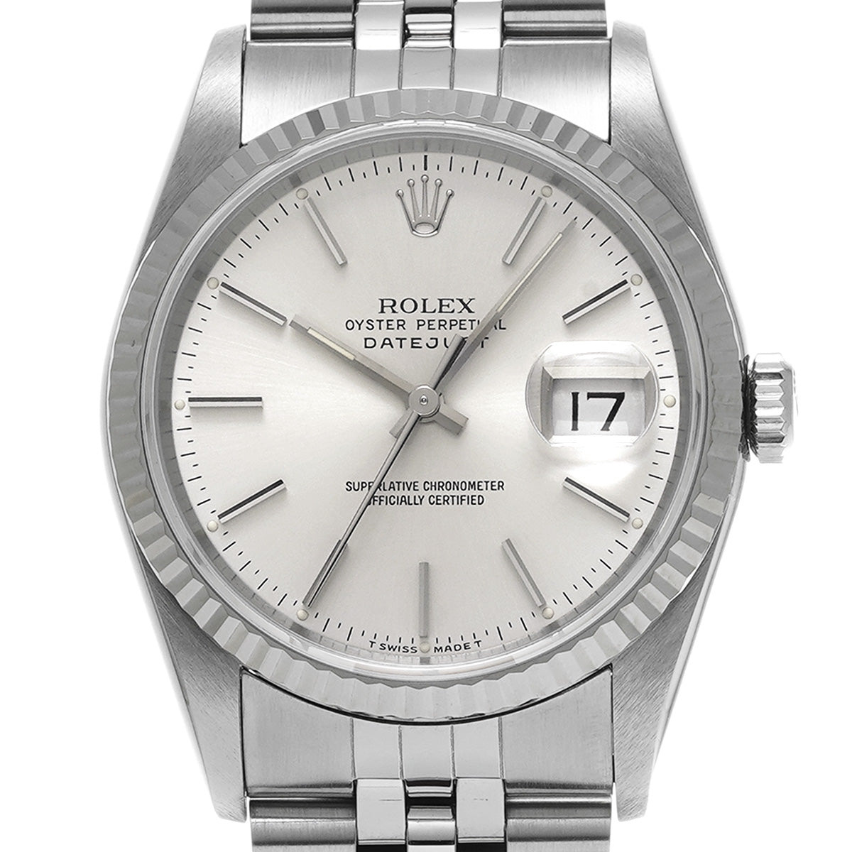 DATE JUST 16234 E (manufactured circa 1990) White ROLEX Men's [Pre-Owned].