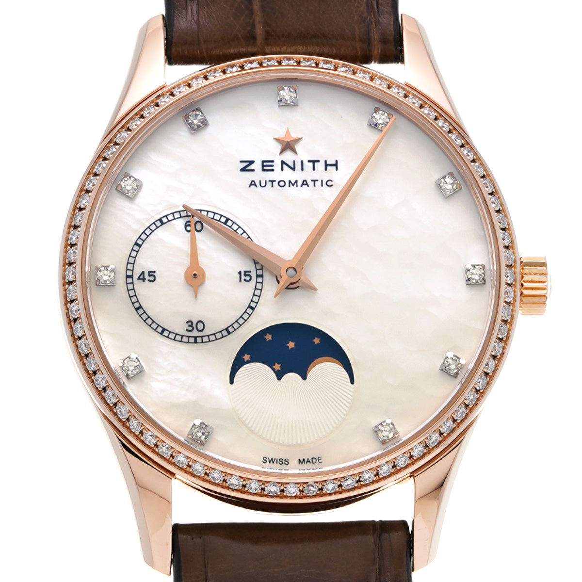Ultrasyn Moonphase 22.2310.692/81.C709 White MOP/Diamond ZENITH Ladies [Pre-Owned]