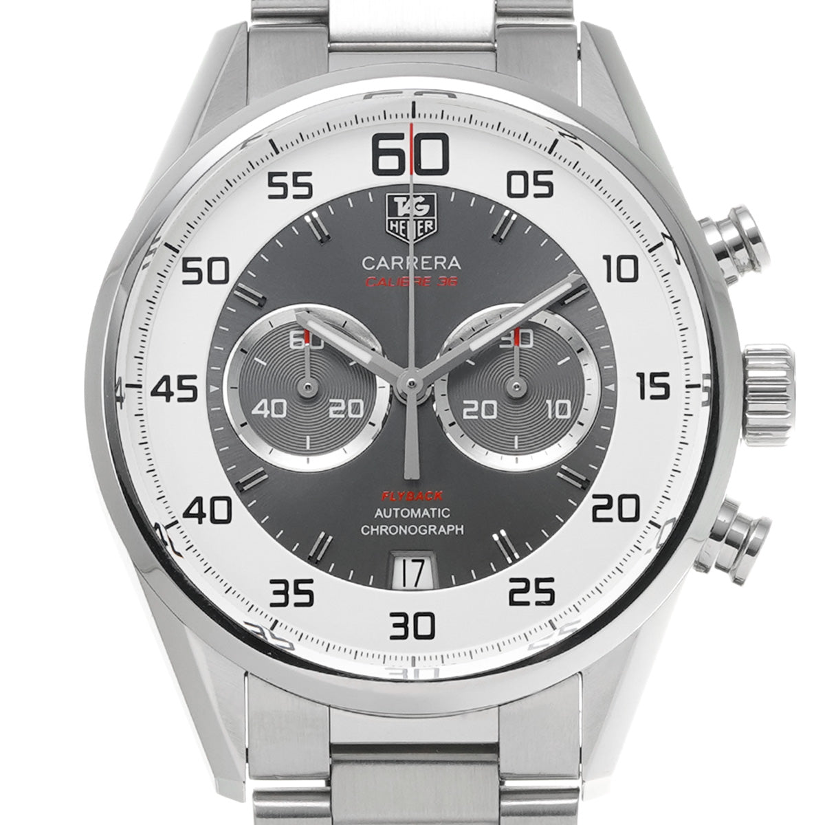 CARRERA Calibre 36 Chronograph Flyback CAR2B11.BA0799 Gray/Silver TAG HEUER Mens [Pre-Owned]