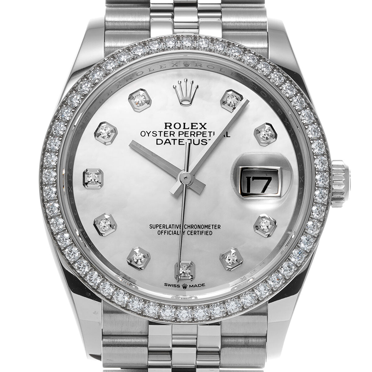 Datejust 36 126284RBR Random Serial White MOP/Diamond ROLEX Men's [Pre-Owned].