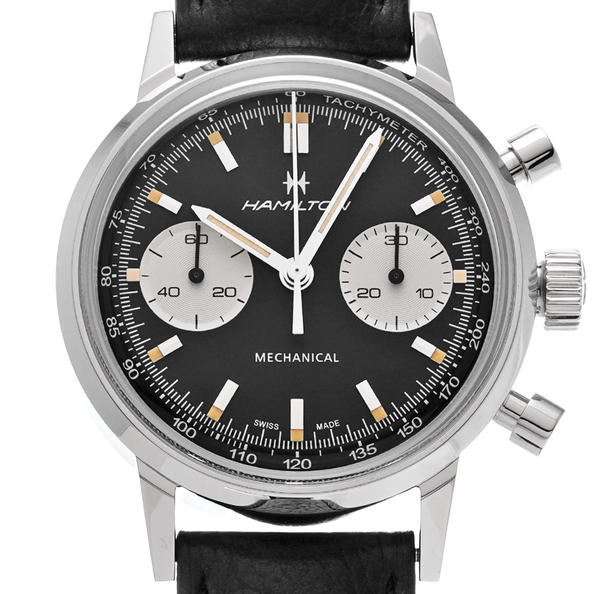 American Classic Intramatic Chronograph H H38429730 Black/Silver HAMILTON Men's [Pre-Owned]