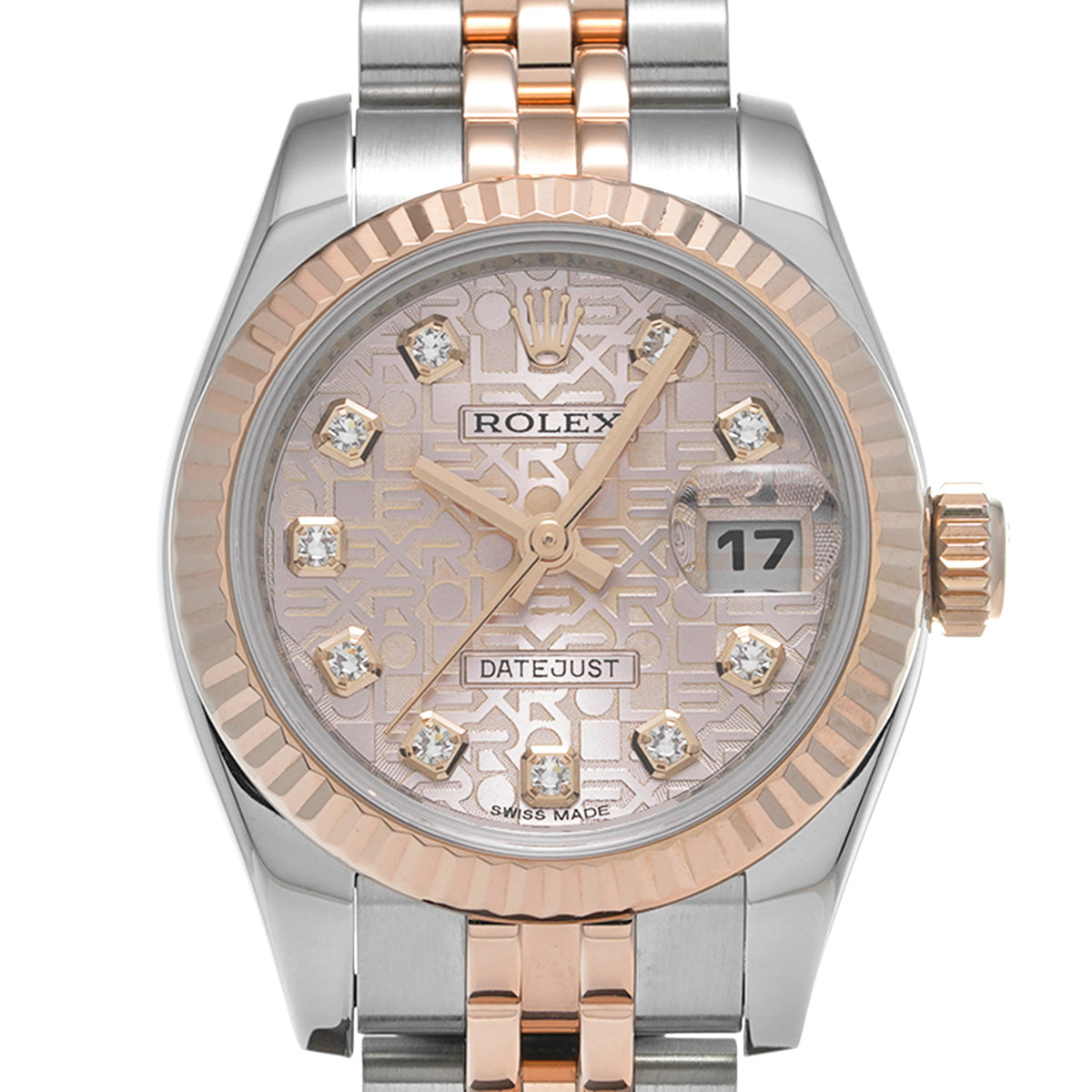 DATE JUST 179171G Random Serial Pink Computer/Diamond ROLEX Ladies [Pre-Owned].