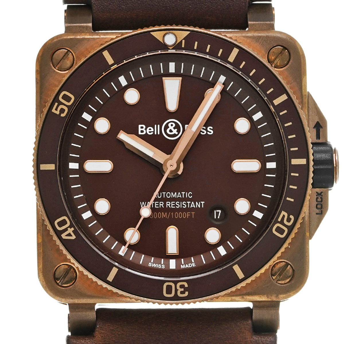 BR 03-92 Diver Brown Bronze World Limited Edition 999 pieces BR03-92-DIV-B Brown Bell &amp; Ross Men's [Pre-Owned].