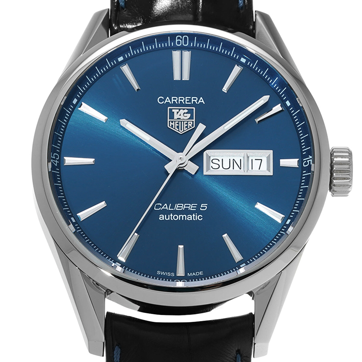 CARRERA Calibre 5 Day Date WAR201E.FC6292 Blue TAG HEUER Men's [Pre-Owned].