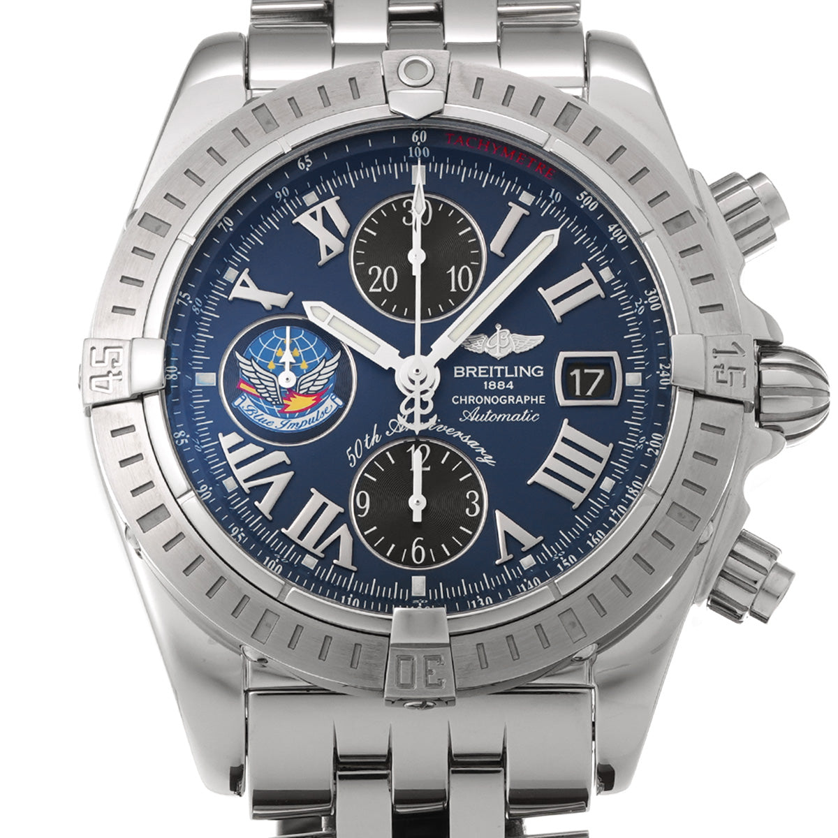 A156CBIPA Chronomat Evolution Blue Impulse Blue/Black BREITLING Men's [Pre-Owned].