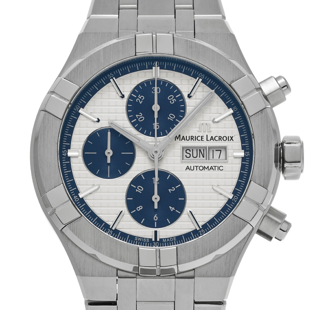 Icon Automatic Chronograph AI6038-SS001-131-1 Silver/Blue Maurice Lacroix Men's [Pre-Owned]