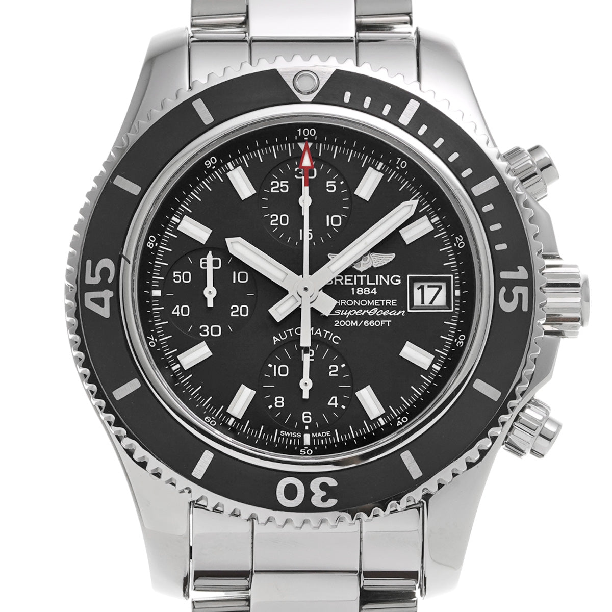 Super Ocean Chronograph 42 A13311C9/BE93 Black BREITLING Men's [Pre-Owned].