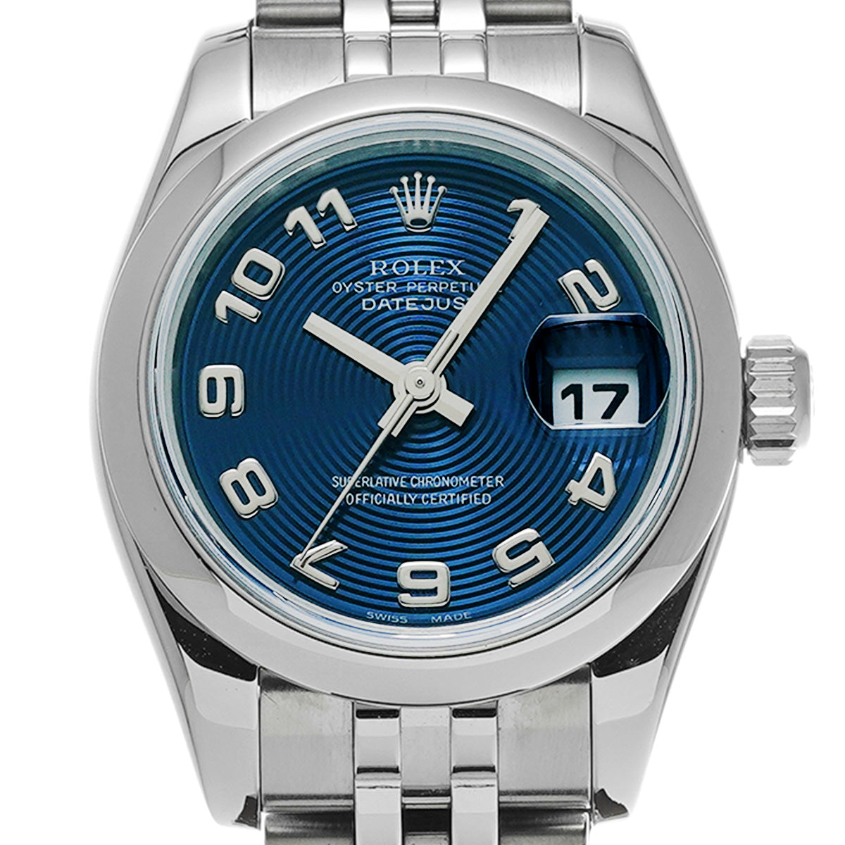 DATE JUST 179160 D (manufactured circa 2005) Blue Concentric ROLEX Ladies [Pre-Owned].