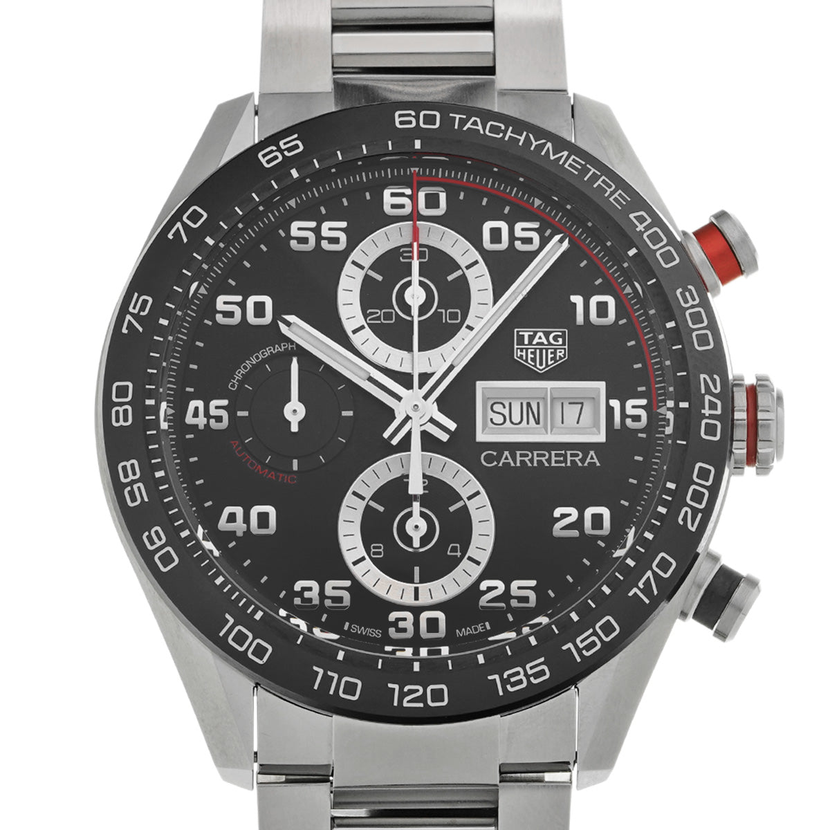 CARRERA Calibre 16 Chronograph CBN2A1AA.BA0643 Black TAG HEUER Men's [Pre-Owned].