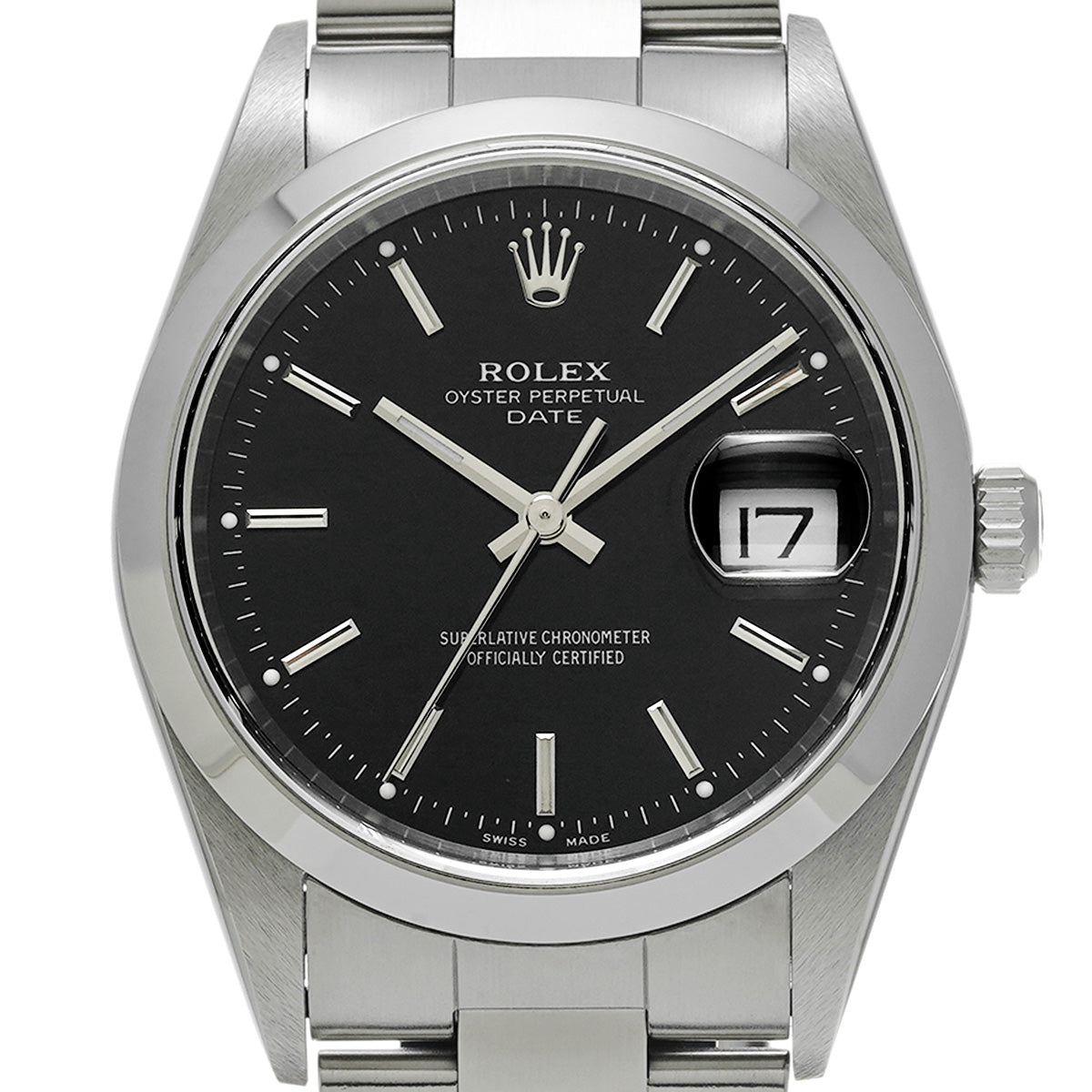 Oyster Perpetual Date 15200 P (made around 2000) Black ROLEX Men's [Pre-Owned].