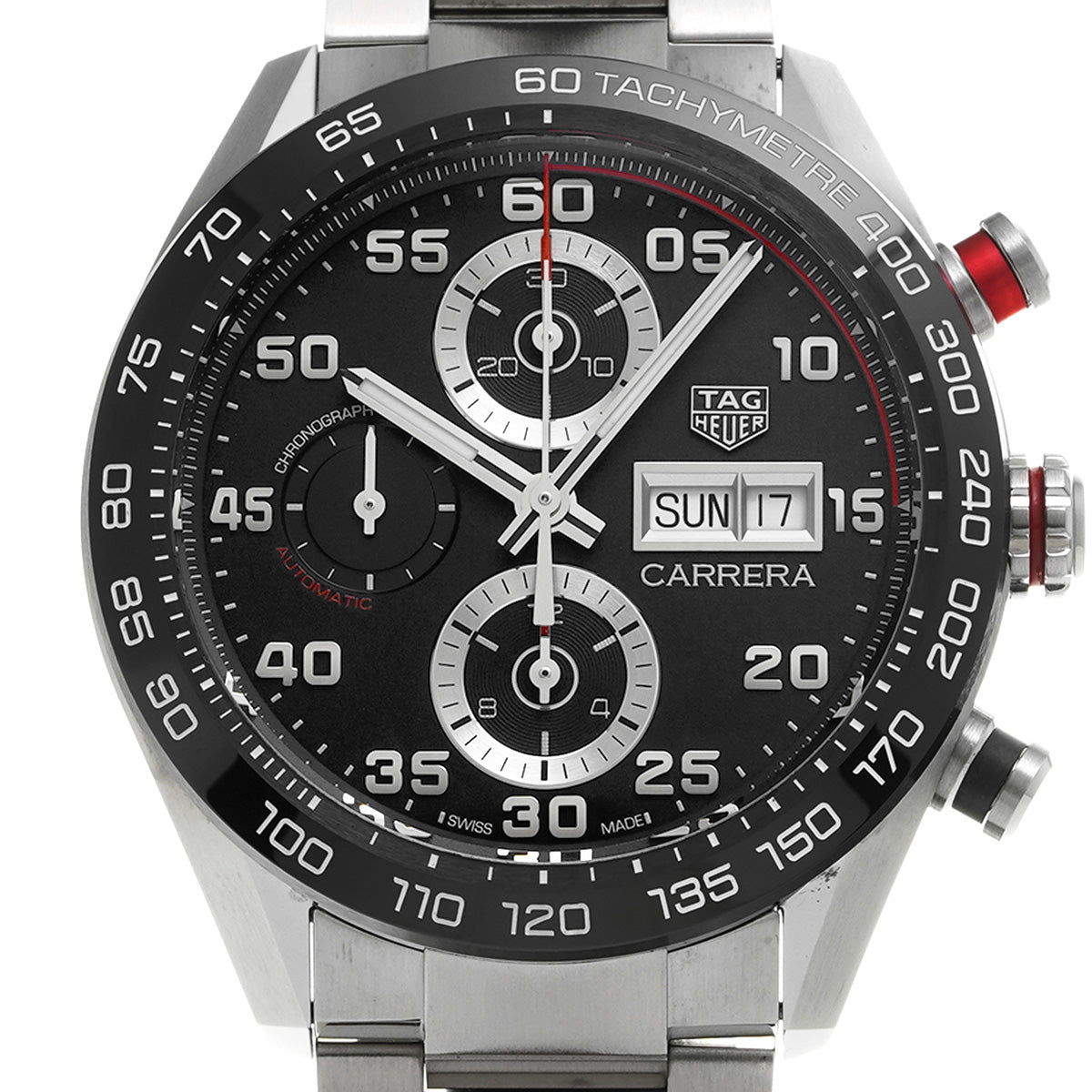 CARRERA Calibre 16 Chronograph CBN2A1AA.BA0643 Black TAG HEUER Men's [Pre-Owned].