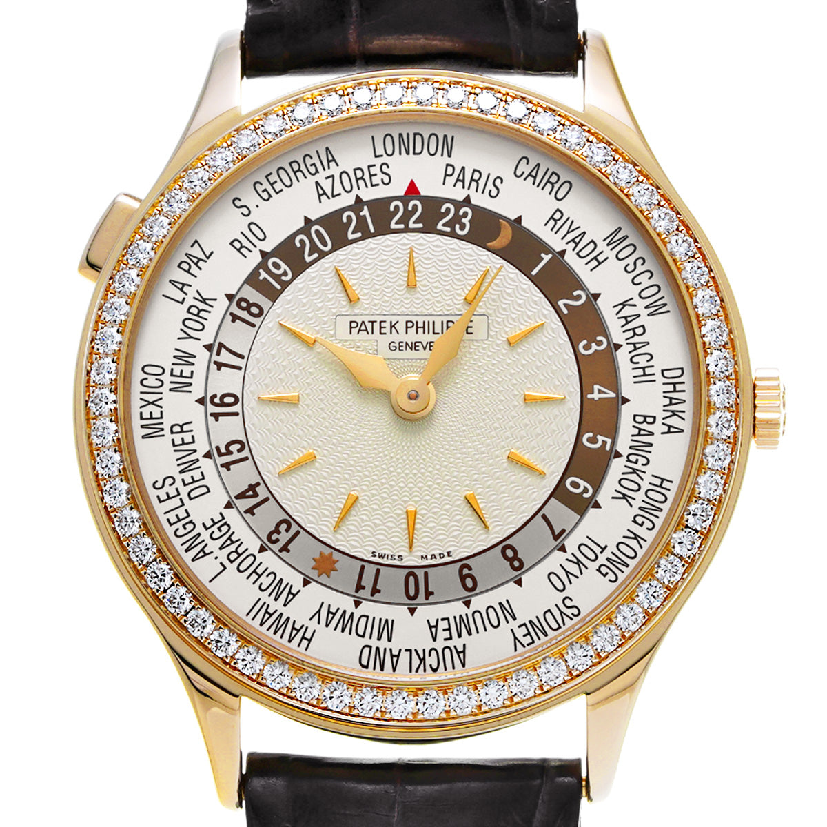 Complication World Time 7130R-001 Silver/Guilloche PATEK PHILIPPE Ladies [Pre-owned]