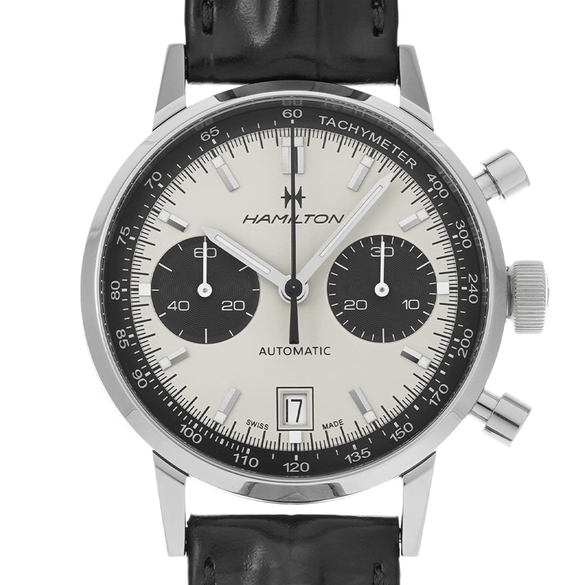 American Classic Intramatic Autochrono H38416111 White/Black HAMILTON Men's [Pre-Owned].