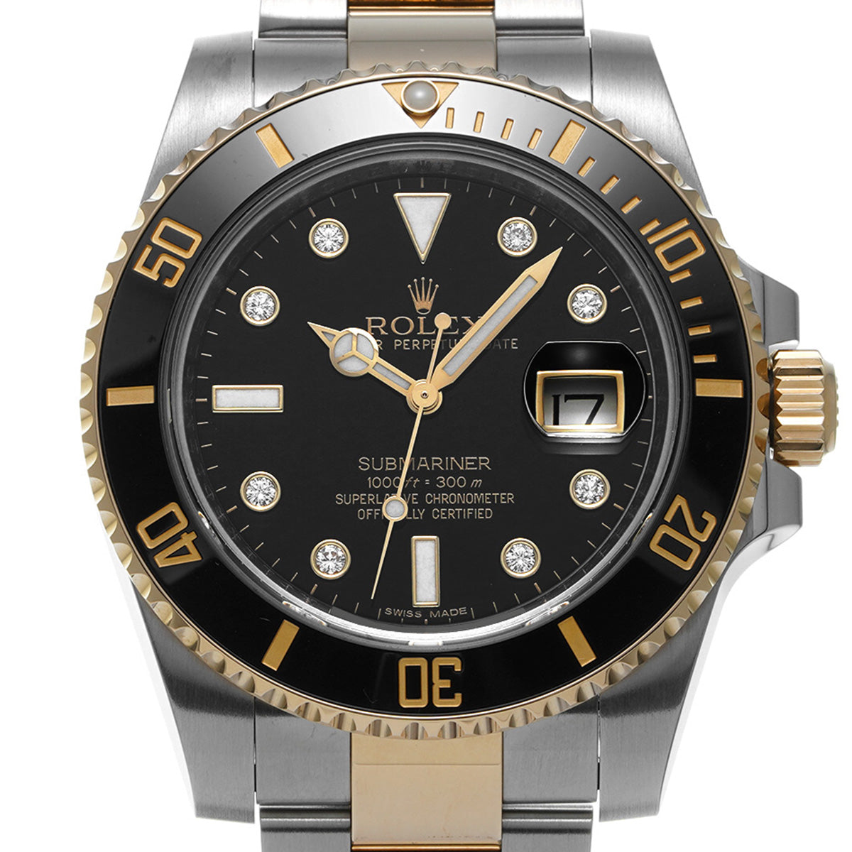 Submariner Date 116613LN Random Serial Black/Diamond ROLEX Men's [Pre-Owned].