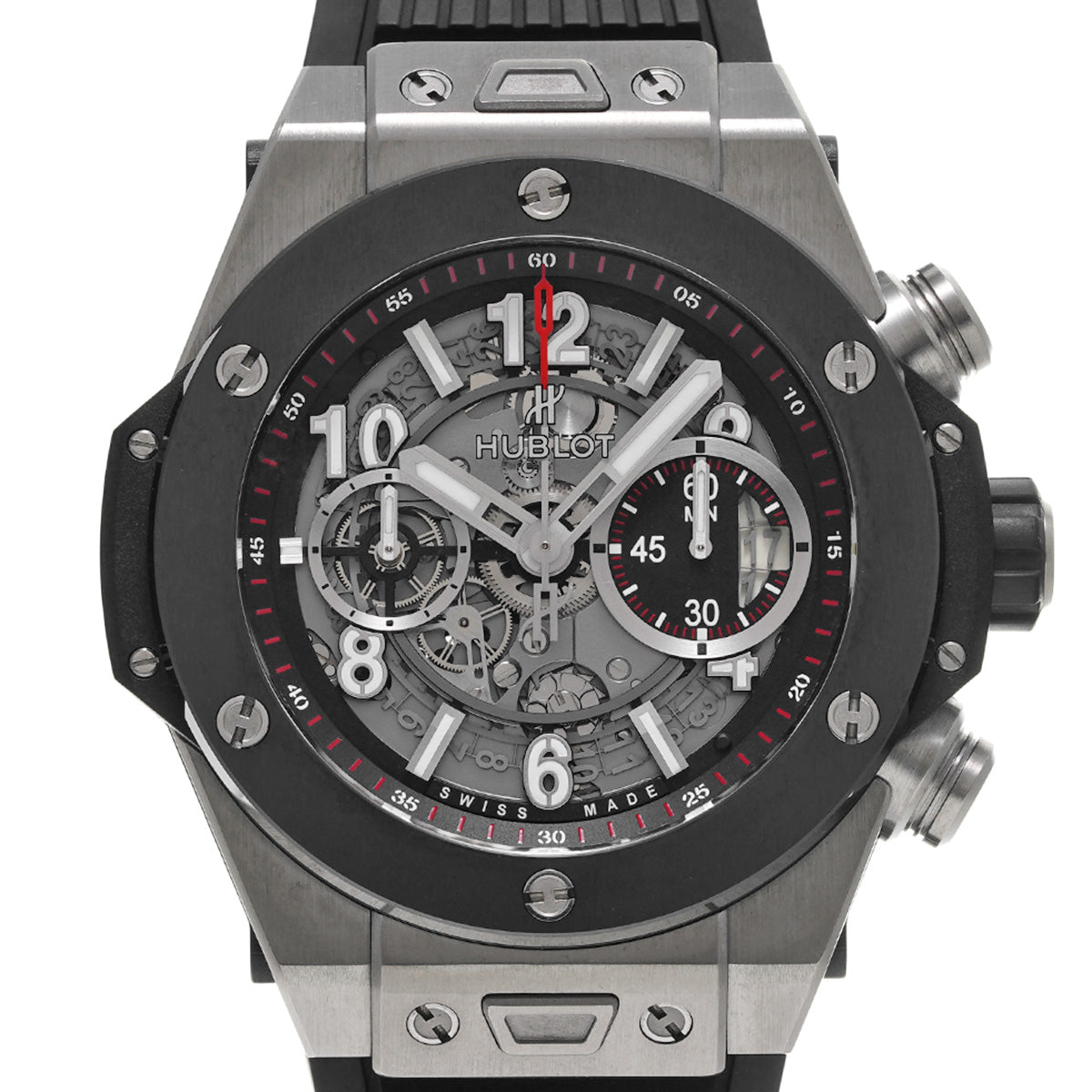 Big Bang Unico Titanium Titanium Ceramic 411.NM.1170.RX Black Skeleton HUBLOT Men's [Pre-Owned].